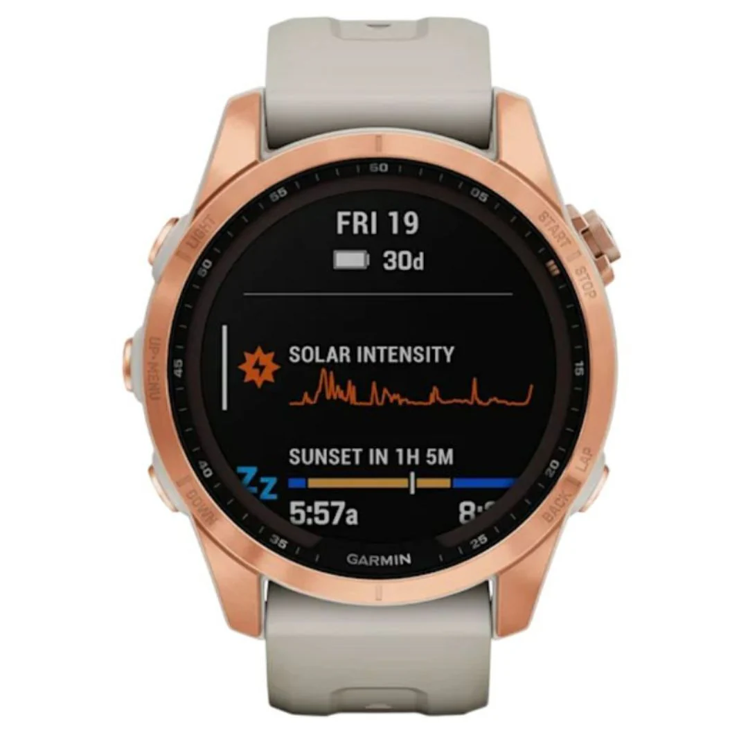 Garmin fenix 7S Solar, Rose Gold w/Light Sand Band - Image 5