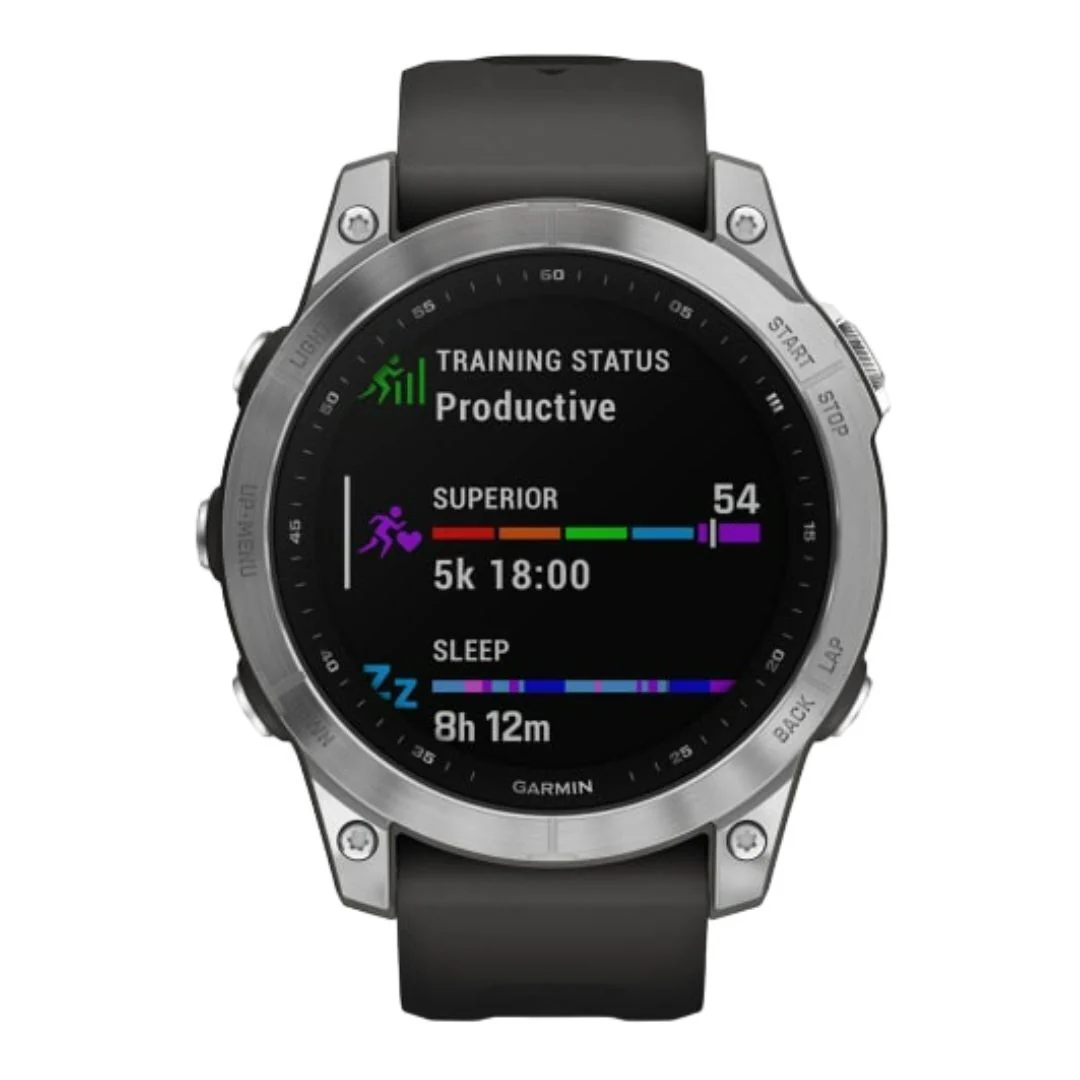 Garmin fenix 7 Standard Edition Multisport GPS Watch (Silver with Graphite Band) - Image 2