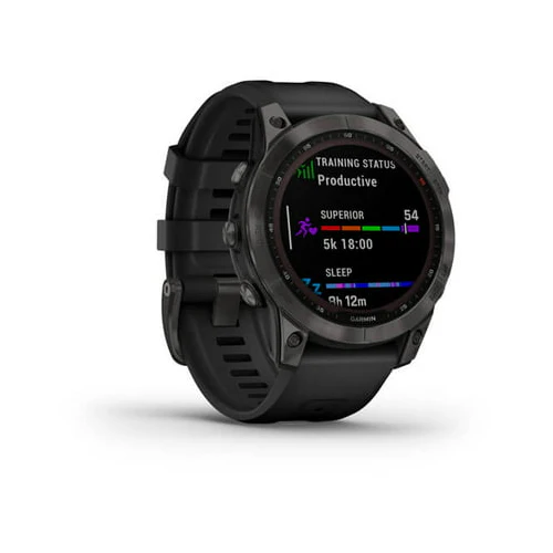 Garmin Fenix 7 Sapphire Solar Smartwatch (Carbon Gray DLC Titanium w/ Black Band) - Image 5