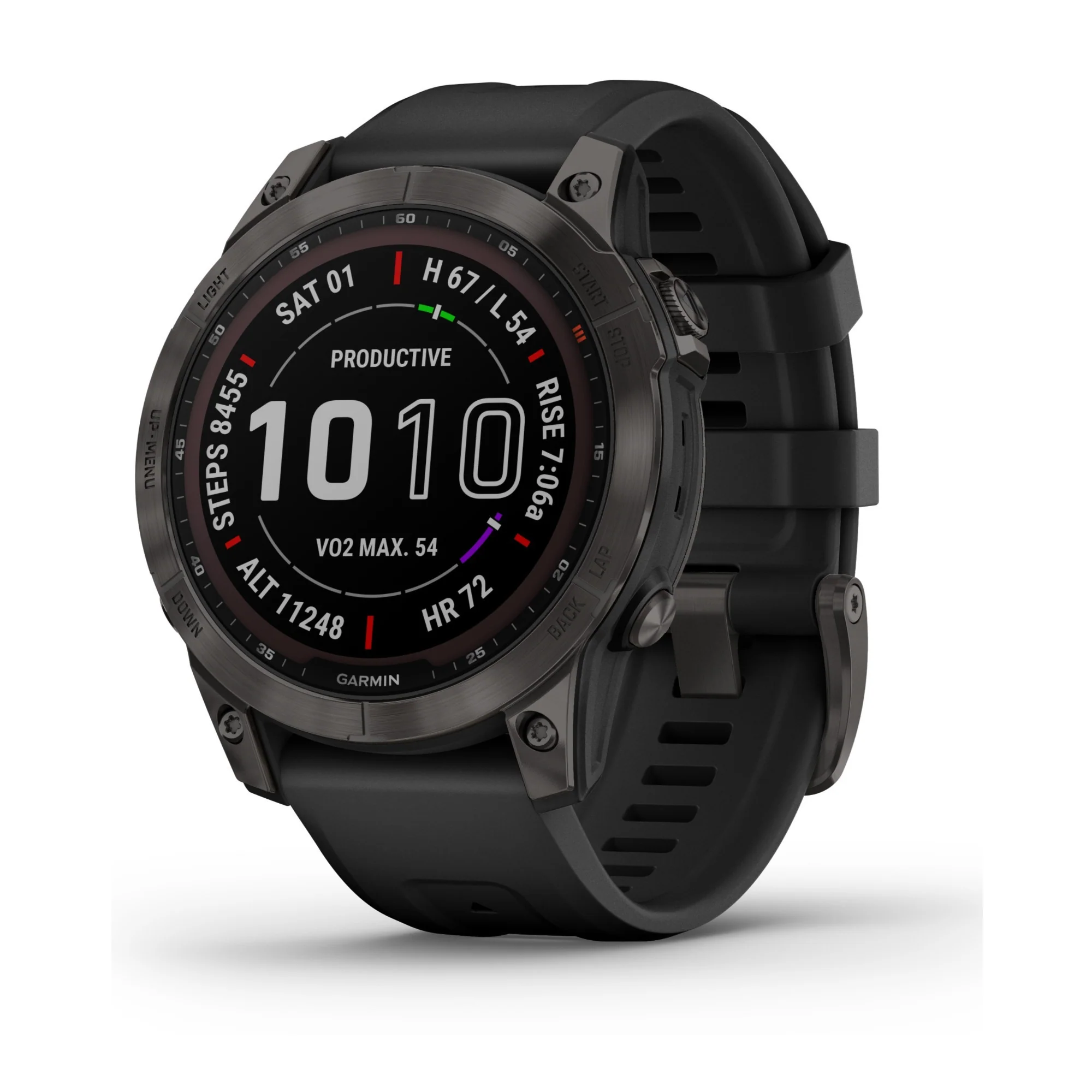 Garmin Fenix 7 Sapphire Solar GPS Smartwatch with Black Band - Image 2