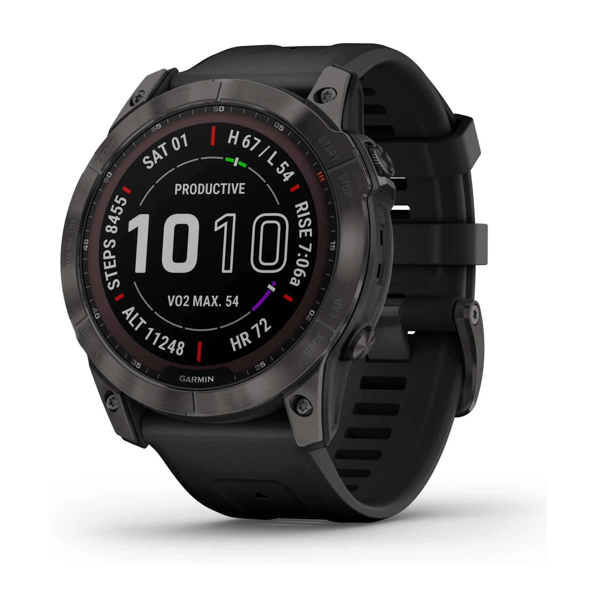 Garmin Fenix 7X Sapphire Solar GPS Smartwatch with Black Band (Carbon Gray) - Image 2