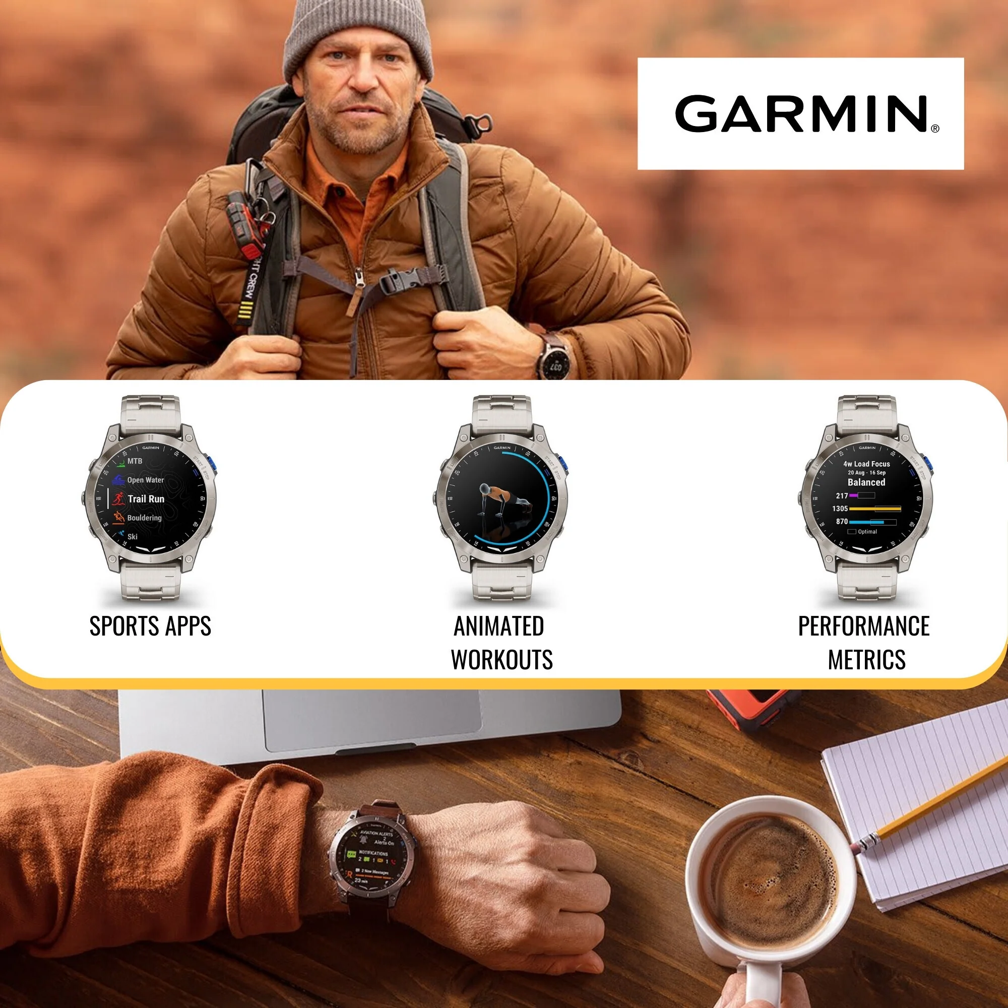 Garmin D2 Mach 1 Smartwatch with Vented Titanium Bracelet with Charger Stand and USB Cable Bundle - Image 3