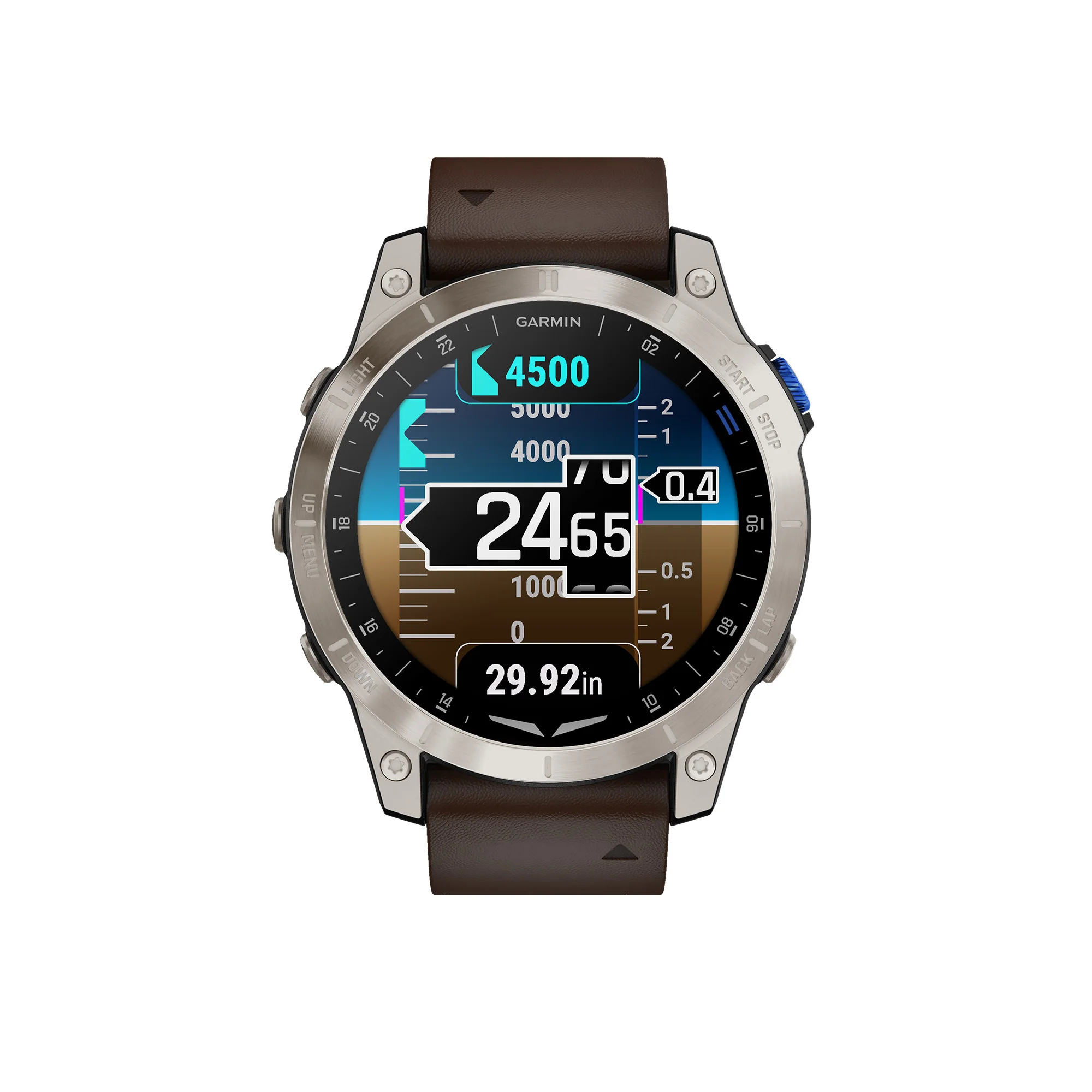 Garmin D2 Mach 1 Aviator Smartwatch with Oxford Brown Leather Band - Image 3