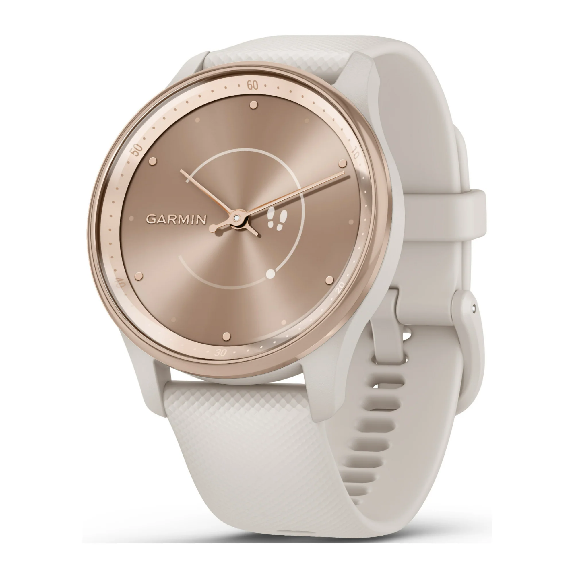 Garmin Vívomove Trend Hybrid Smartwatch with Silicon Band (Peach Gold Stainless Steel Bezel) - Image 4
