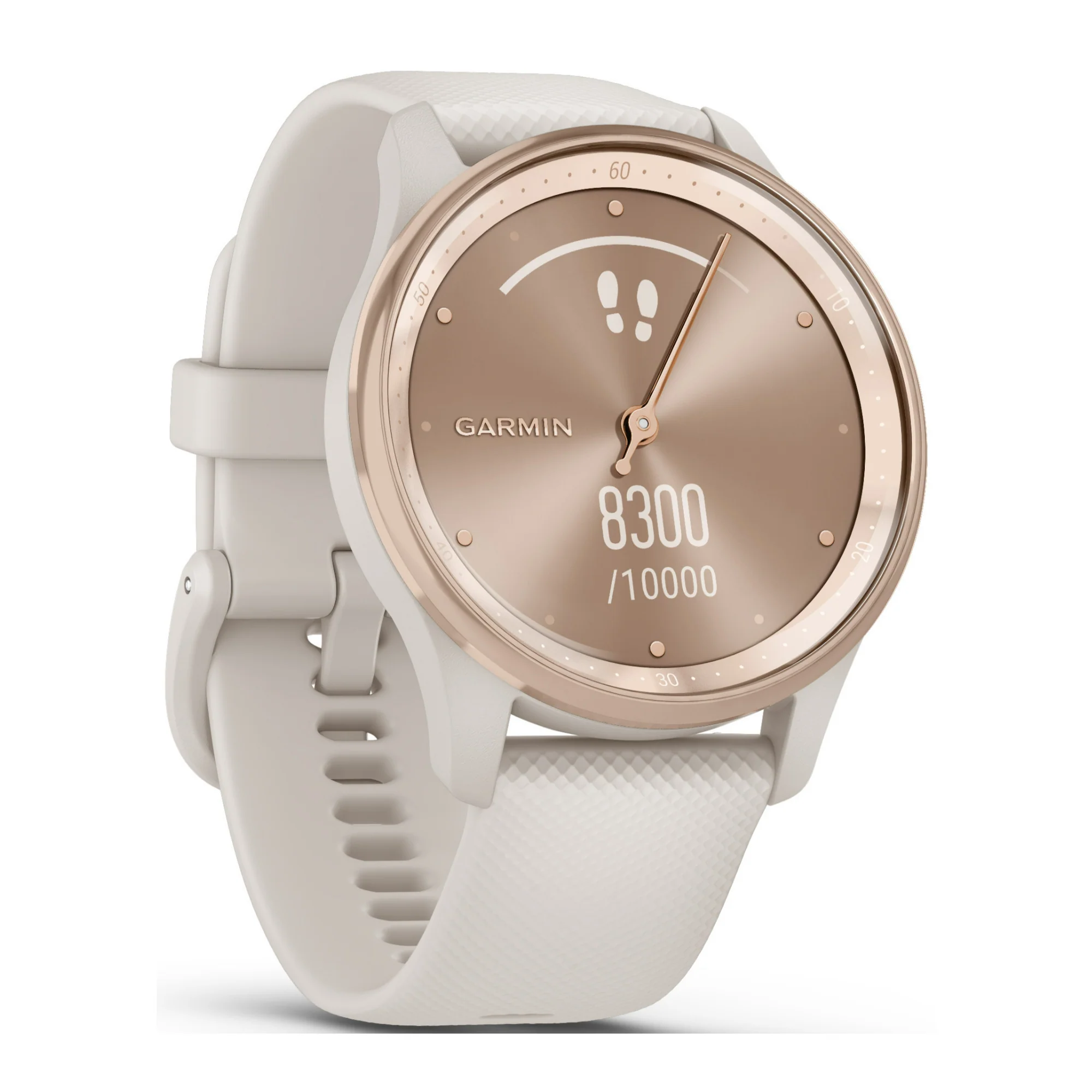Garmin Vívomove Trend Hybrid Smartwatch with Silicon Band (Peach Gold Stainless Steel Bezel) - Image 5
