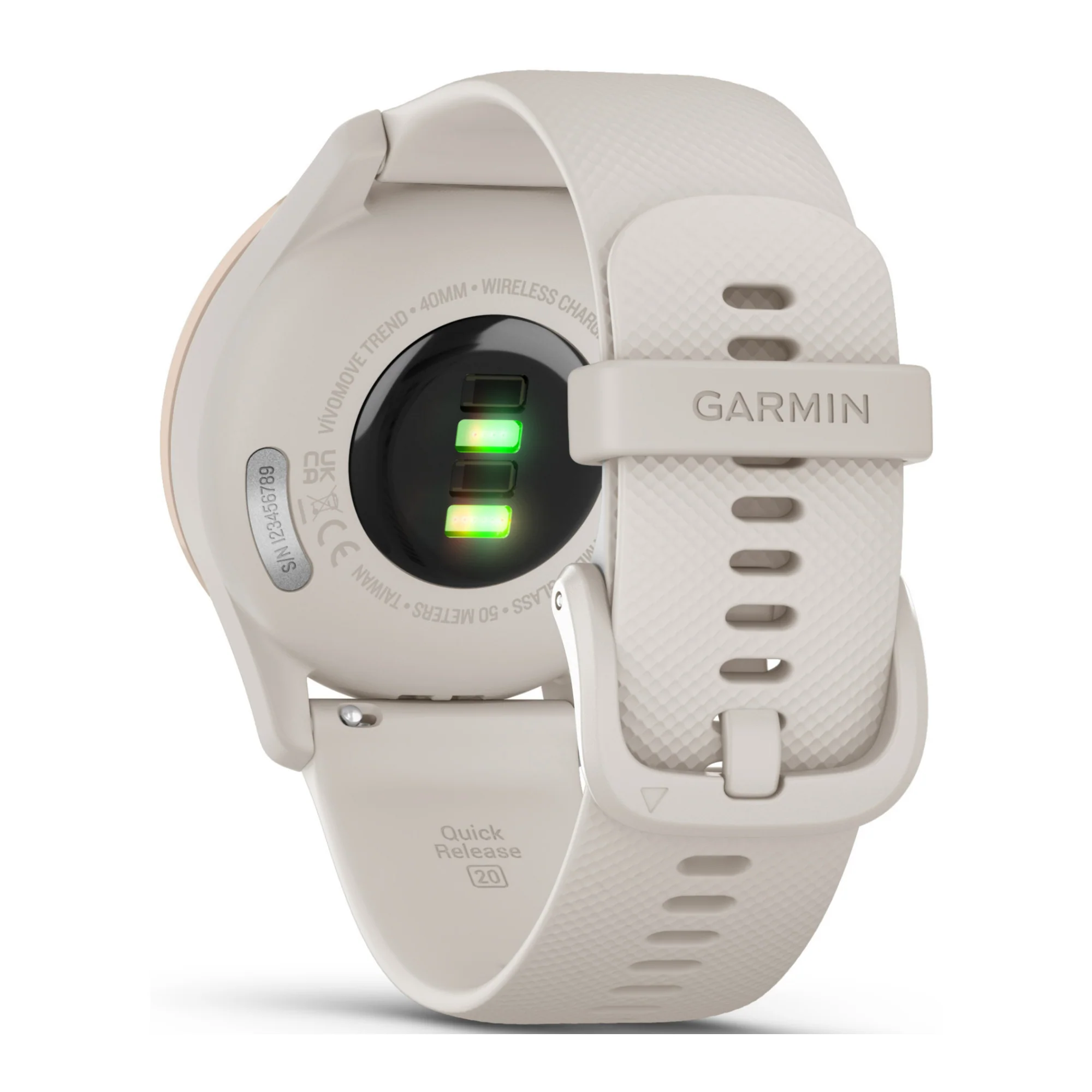 Garmin Vívomove Trend Hybrid Smartwatch with Silicon Band (Peach Gold Stainless Steel Bezel) - Image 8