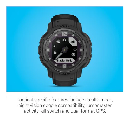 Garmin Instinct® Crossover Solar Tactical Edition Hybrid Smartwatch (Black) - Image 5
