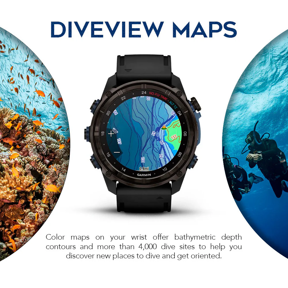 Garmin Descent Mk3i Watch-Style 51mm Dive Computer (Carbon Gray, Black Band) Bundle - Image 3