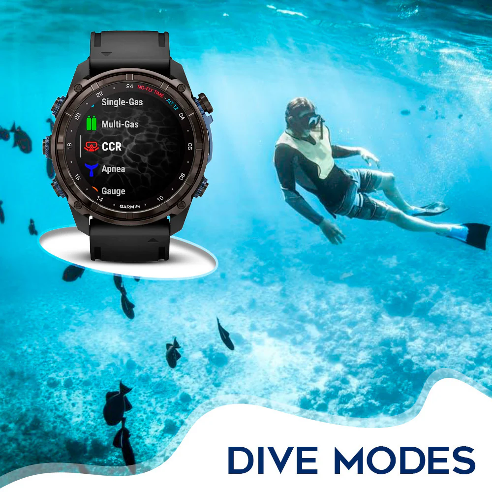 Garmin Descent Mk3i Watch-Style 51mm Dive Computer (Carbon Gray, Black Band) Bundle - Image 4