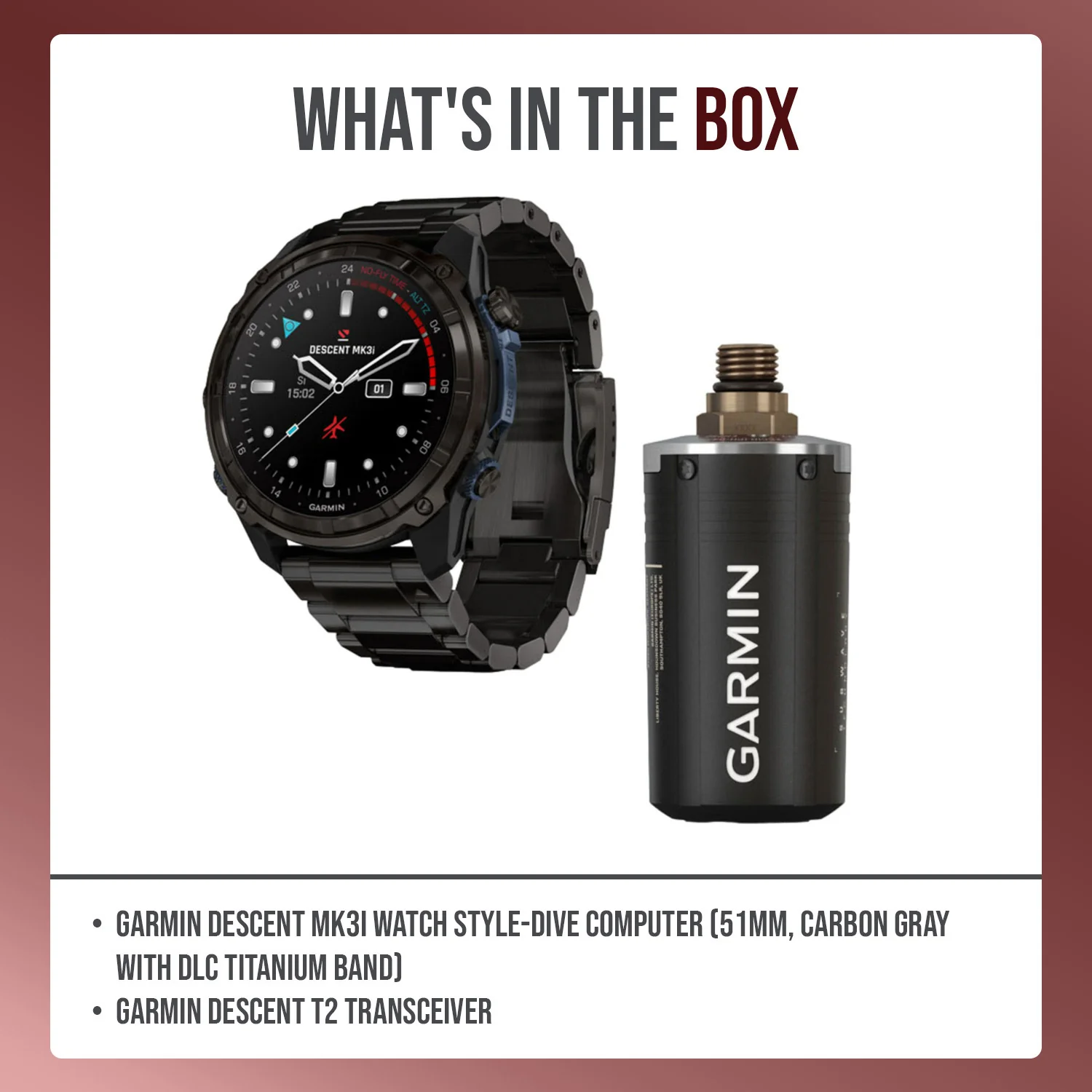 Garmin Descent Mk3i Watch Style-Dive Computer (Black, 51mm) with Transceiver - Image 9