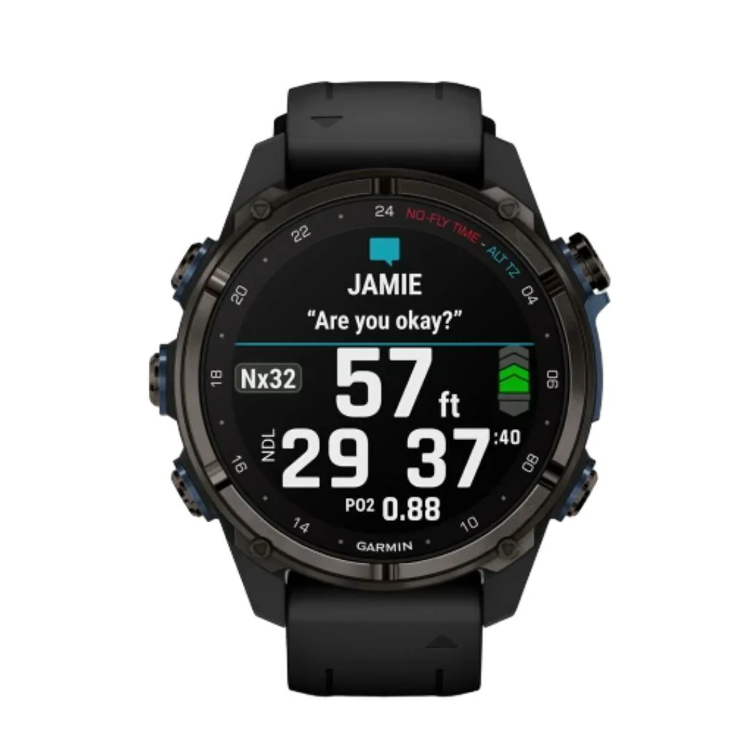 Garmin Descent Mk3i Watch Style-Dive Computer (43mm, Carbon Gray Titanium with Black Silicone Band) - Image 2