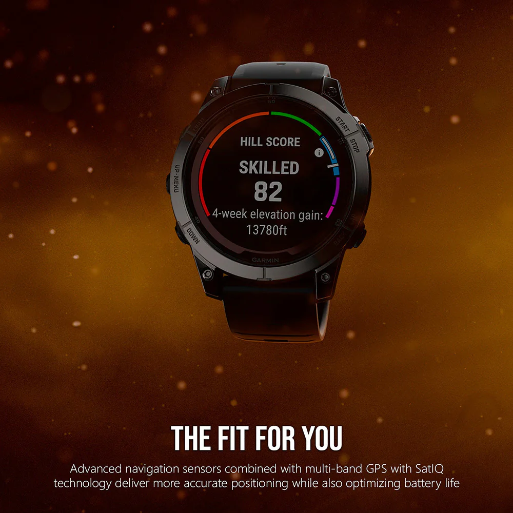 Garmin fenix 7 Pro Solar Edition Multisport GPS Smartwatch (Slate Gray, Black Band) Bundle - Image 4