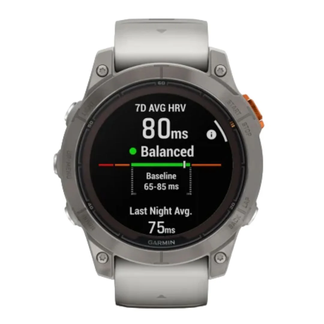 Garmin fenix 7 Pro Sapphire Solar Edition Water-Resistant GPS Smartwatch (Fog Gray and Ember Orange) - Image 2