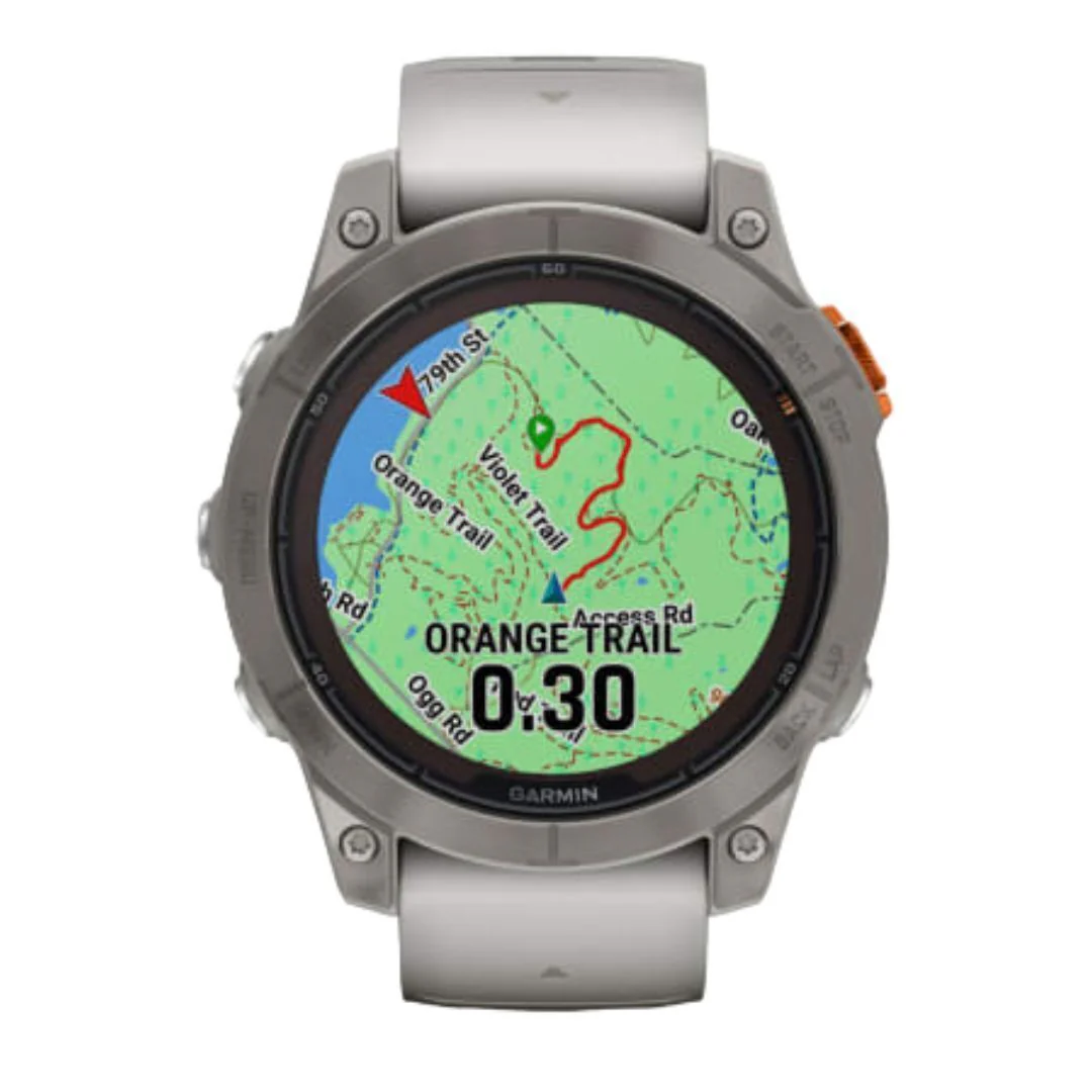 Garmin fenix 7 Pro Sapphire Solar Edition Water-Resistant GPS Smartwatch (Fog Gray and Ember Orange) - Image 3