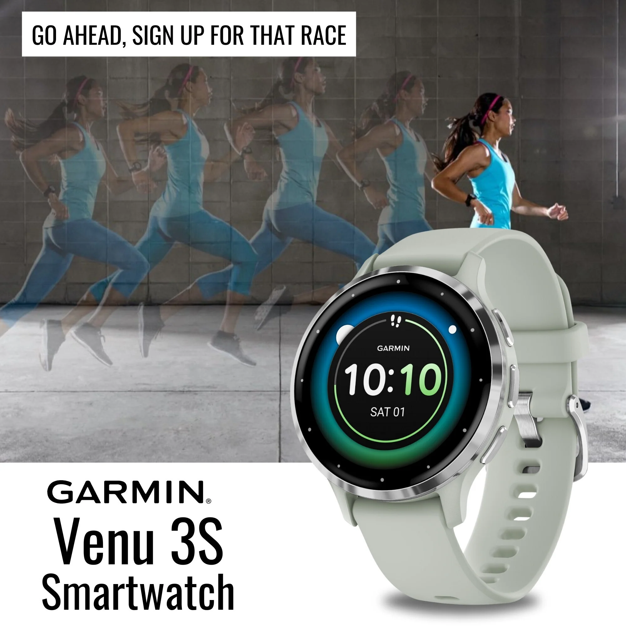 Garmin Venu 3S Smartwatch (Silver and Sage Gray) with Focus Camera Charger Stand and Cable Bundle - Image 2