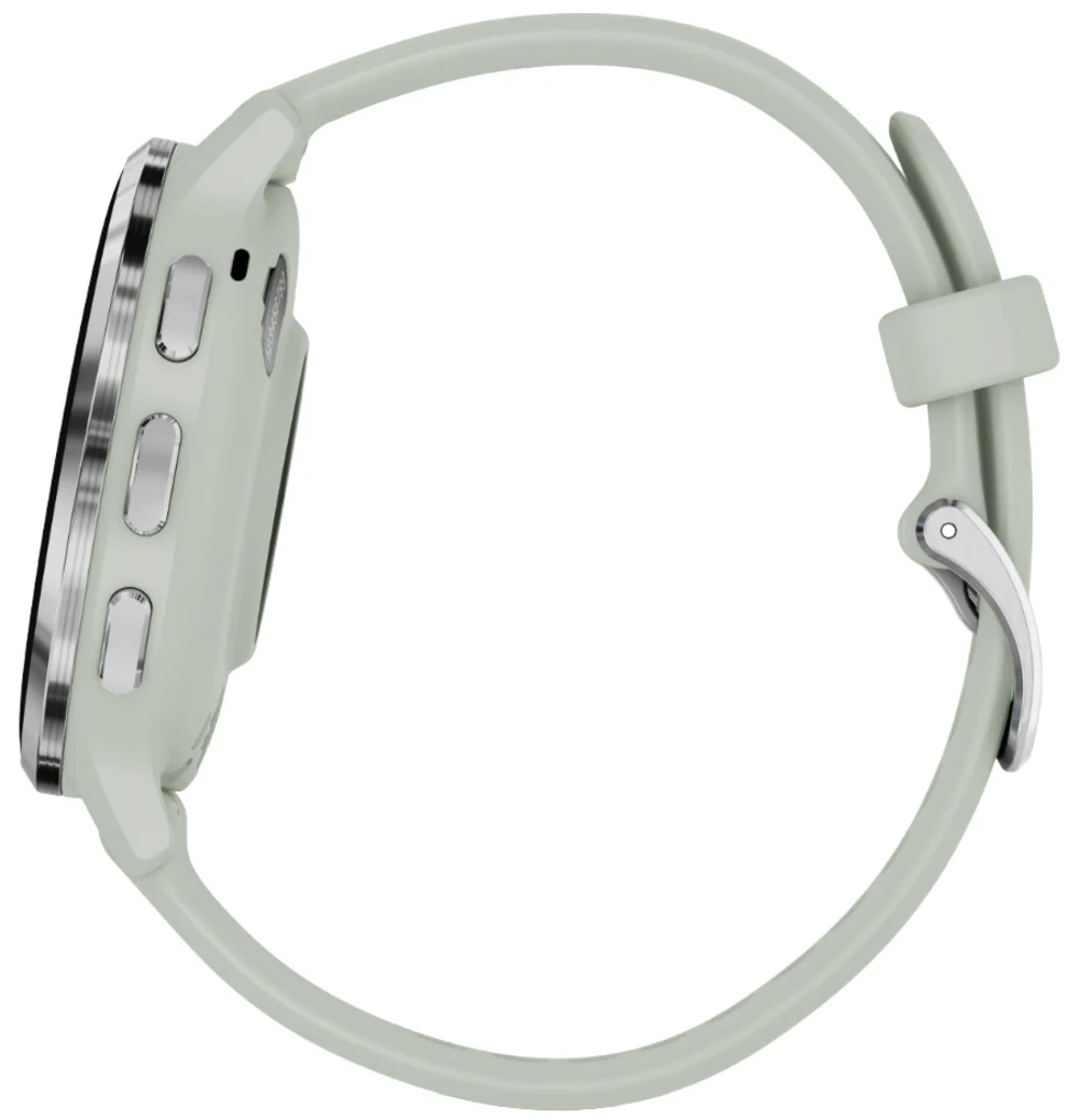 Garmin Venu 3S Silver Stainless Steel Bezel Smart Watch with 41mm Sage Gray Case and Silicone Band - Image 6