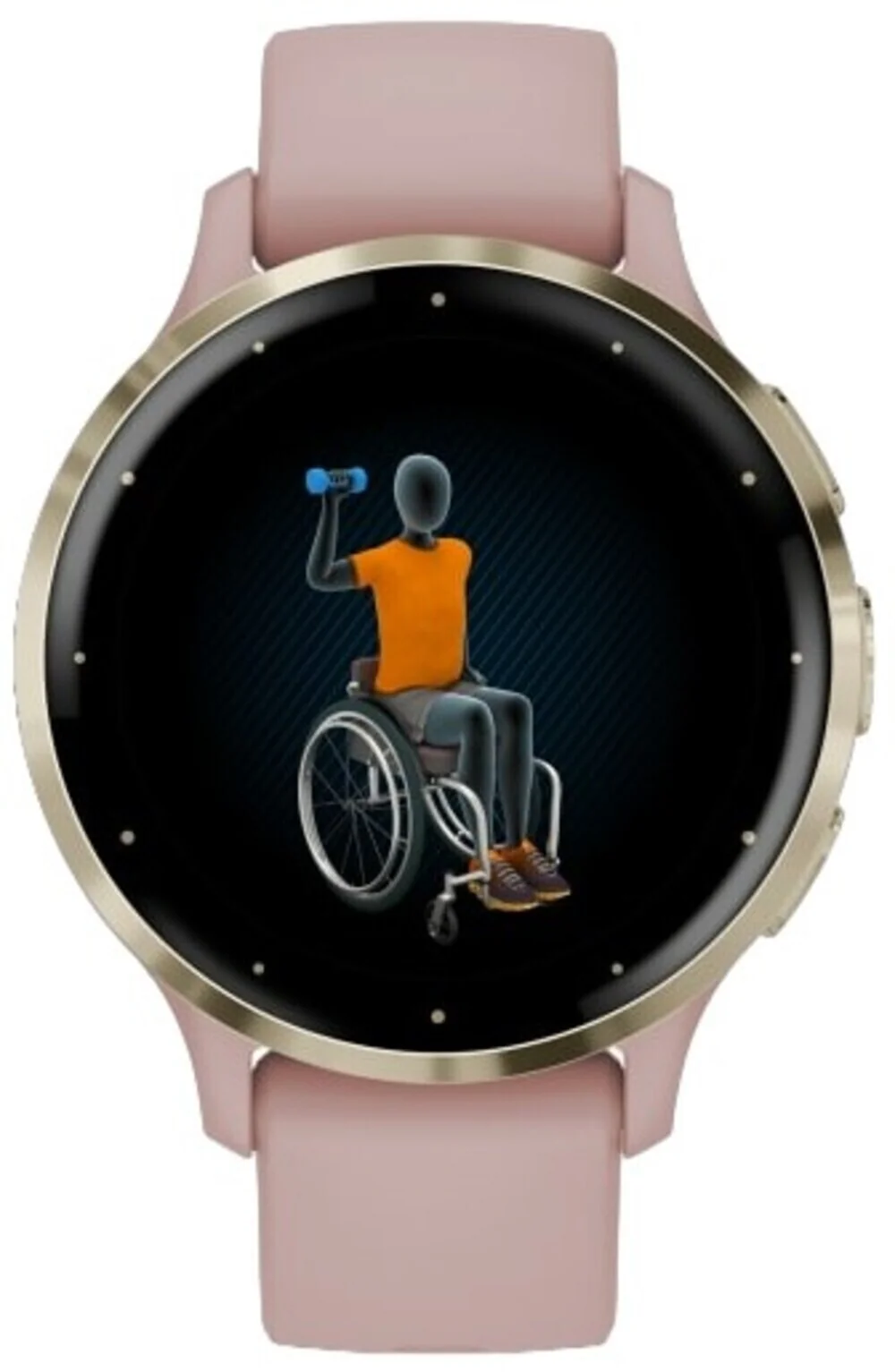 Garmin Venu 3S Soft Gold SS Bezel Smart Watch with 41mm Dust Rose Case and Silicone Band - Image 4
