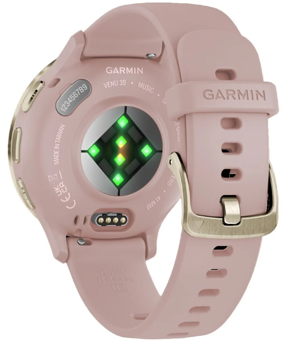 Garmin Venu 3S Soft Gold SS Bezel Smart Watch with 41mm Dust Rose Case and Silicone Band - Image 8
