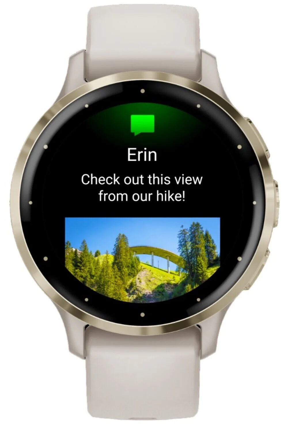 Garmin Venu 3S Soft Gold Stainless Steel Bezel Smart Watch with 41mm Ivory Case and Silicone Band - Image 3