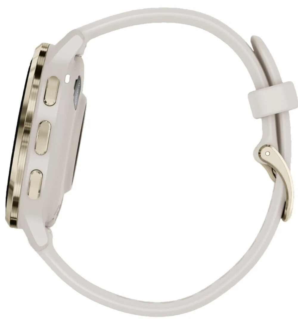 Garmin Venu 3S Soft Gold Stainless Steel Bezel Smart Watch with 41mm Ivory Case and Silicone Band - Image 6
