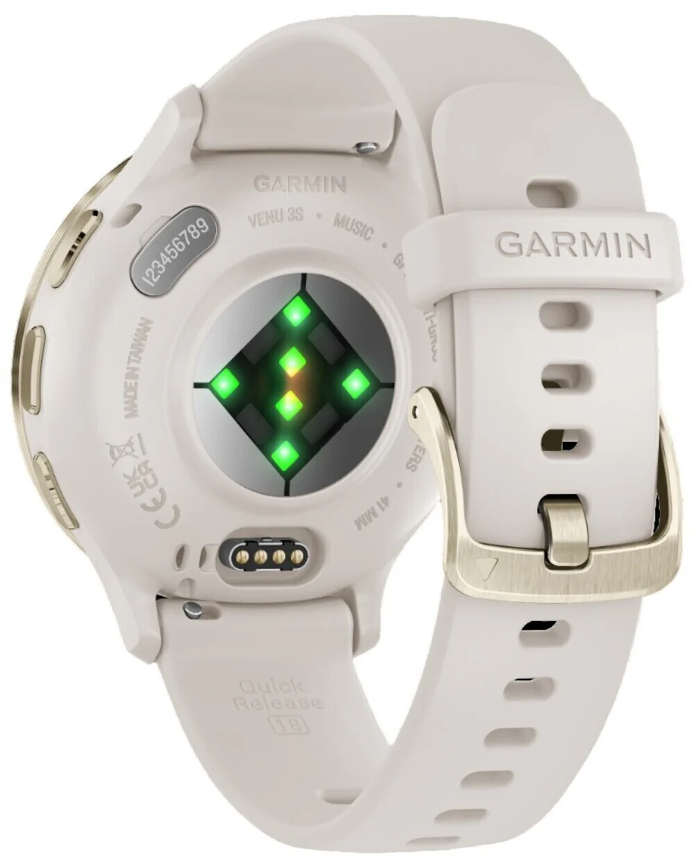Garmin Venu 3S Soft Gold Stainless Steel Bezel Smart Watch with 41mm Ivory Case and Silicone Band - Image 7