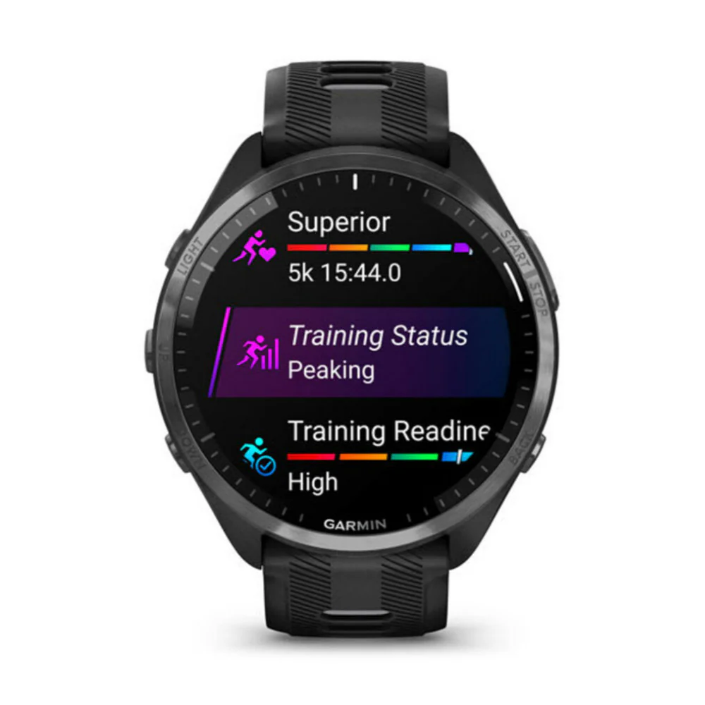 Garmin Forerunner 965 GPS 1.4-Inch Display Titanium Bezel Made Running Smartwatch(Black/Powder Gray) - Image 2