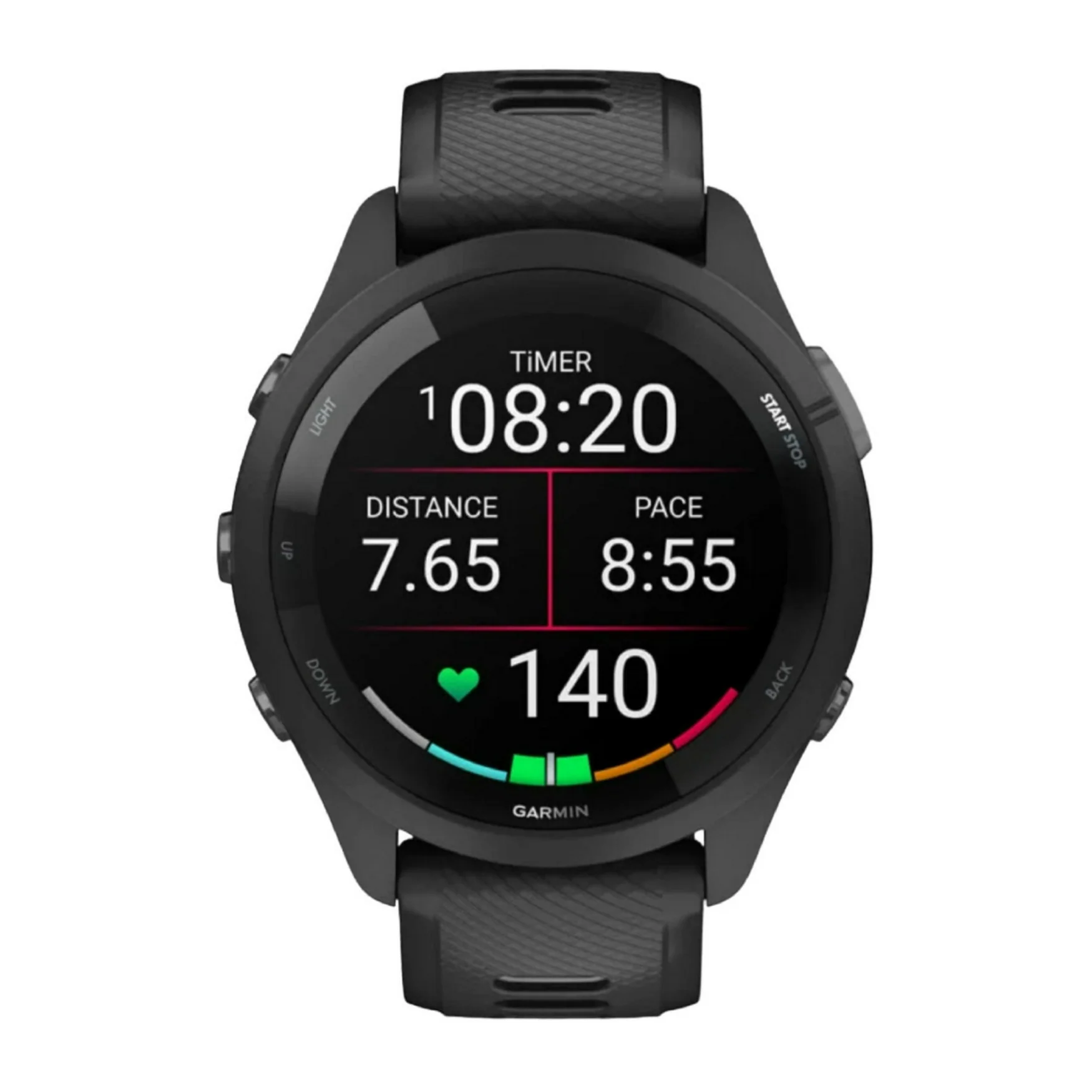 Garmin Forerunner 265 GPS Running Smartwatch (Black) with Charger Stand and Port Protection Plugs - Image 2