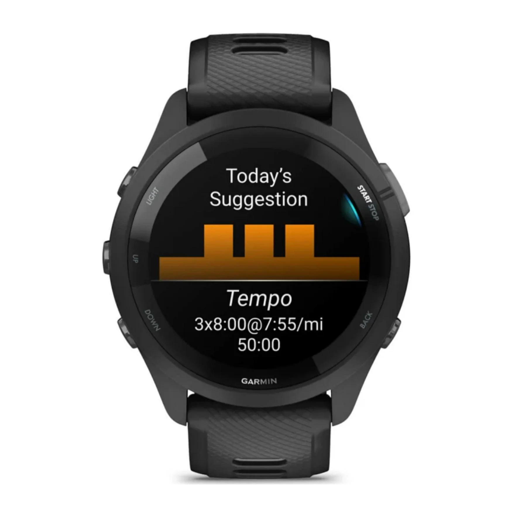 Garmin Forerunner 265 Black Bezel and Case Smartwatch with Silicone Straps (Black/Powder Gray) - Image 2