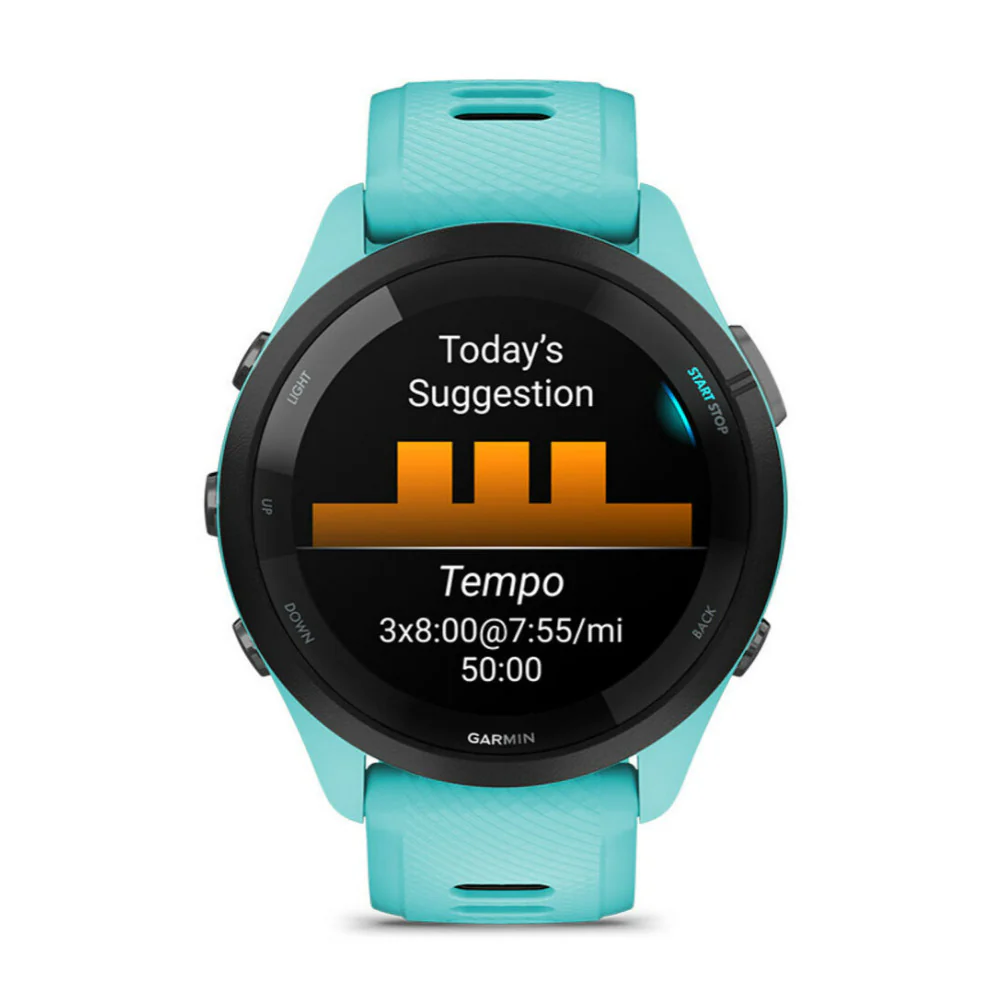 Garmin Forerunner 265 Black Bezel and Aqua Case Smartwatch (Aqua/Black) - Image 11