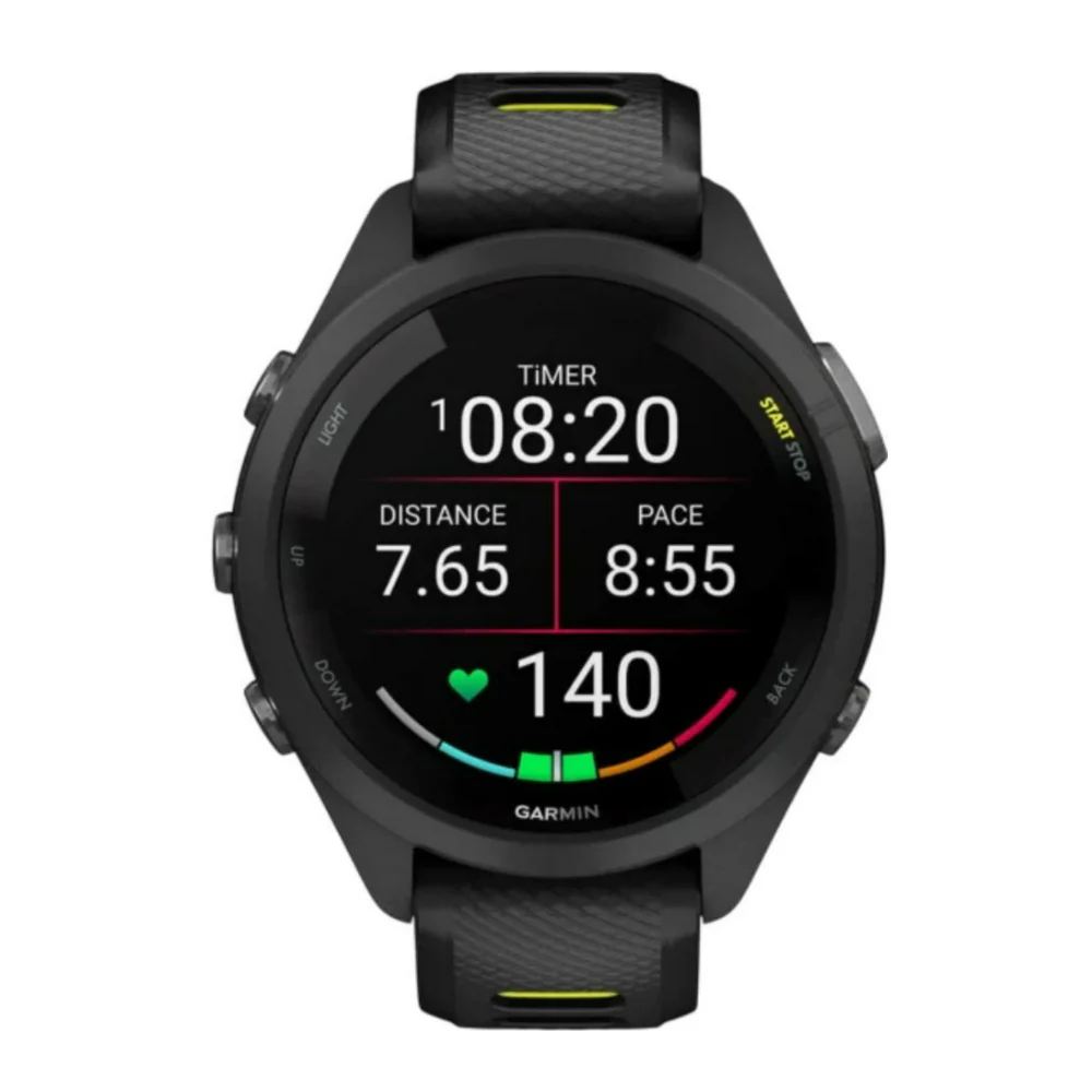 Garmin Forerunner 265S AMOLED GPS Running Smartwatch (Black/Amp Yellow) (Used) - Image 2