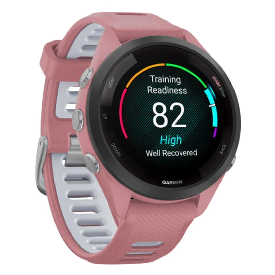 Garmin Forerunner 265S 42mm AMOLED GPS Running Smartwatch (Light Pink with Whitestone Band) - Image 3
