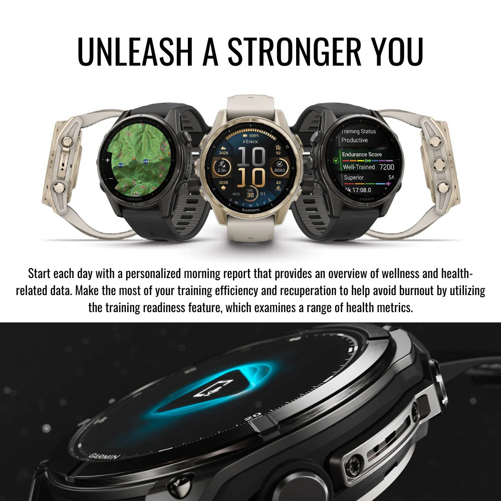 Garmin Fenix 8 47mm GPS Smartwatch (Slate Gray-Black) with Power Bank and Screen Protector Bundle - Image 5