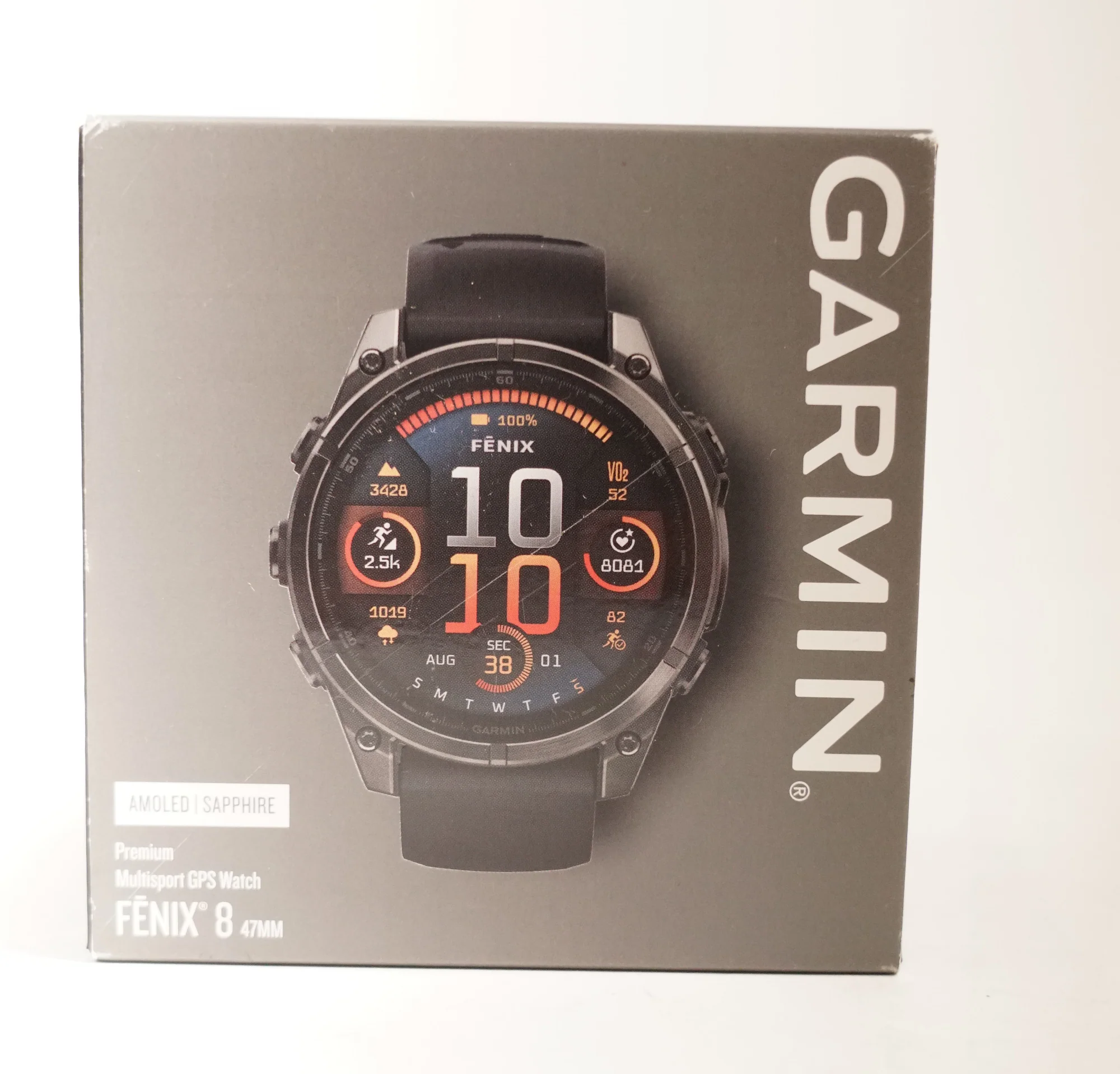 Garmin fēnix 8 AMOLED Sapphire GPS Smartwatch (47mm, Black/Pebble Gray) (Used)