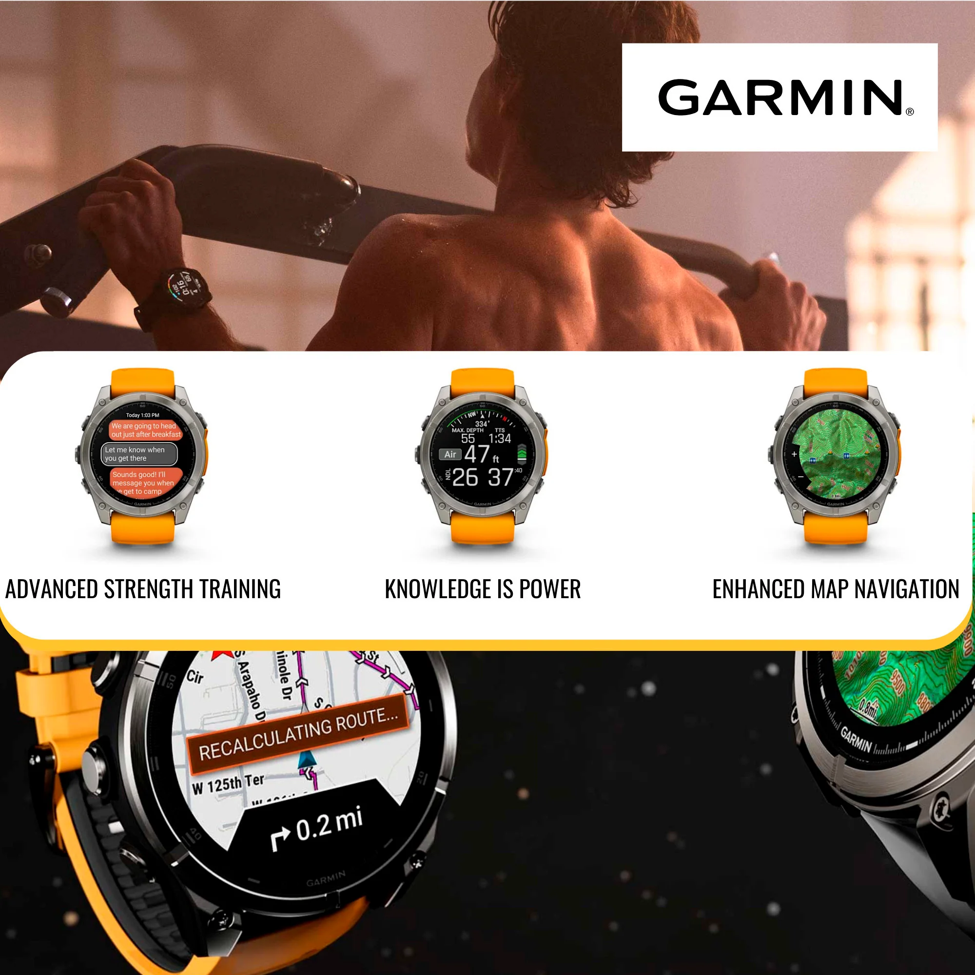 Garmin Fenix 8 Sapphire 47mm GPS Smartwatch (Black and Pebble Gray) and Charger Stand Bundle - Image 6
