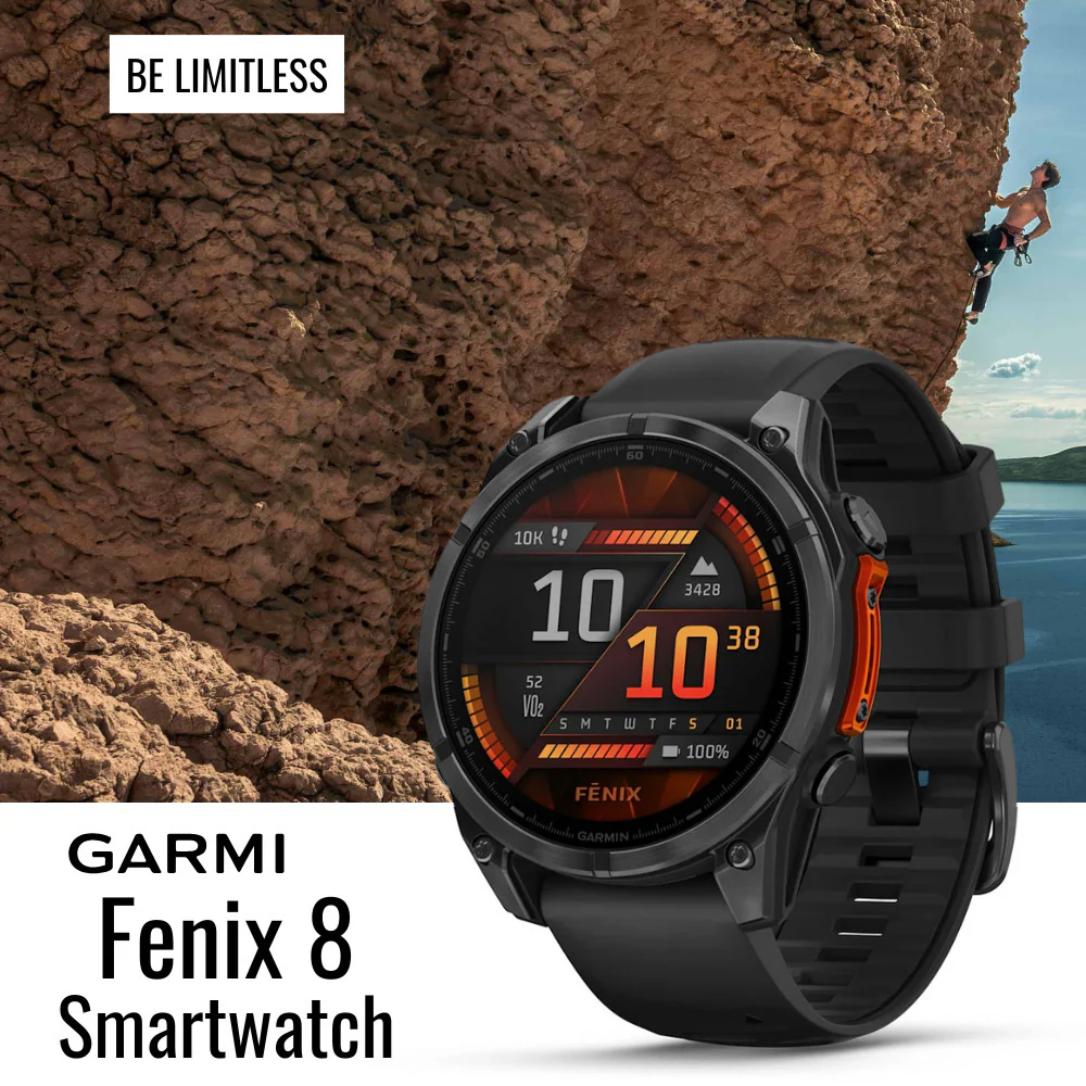 Garmin Fenix 8 51mm GPS Smartwatch with 1.4-Inch AMOLED Display (Slate Gray and Black) Bundle - Image 2