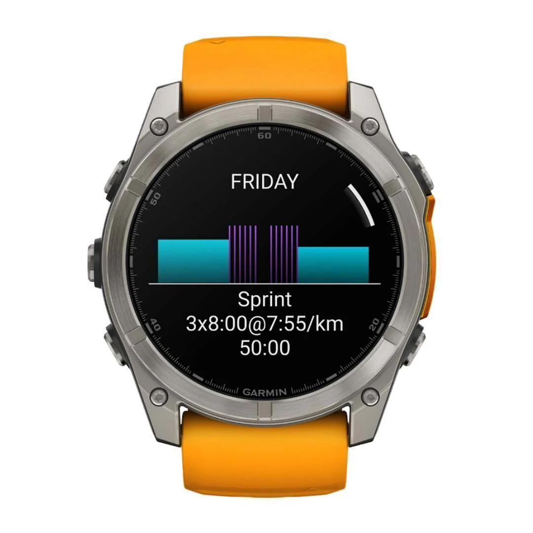Garmin Fenix 8 Sapphire 51mm GPS Smartwatch with 1.4-Inch AMOLED Display (Spark Orange and Graphite) - Image 4
