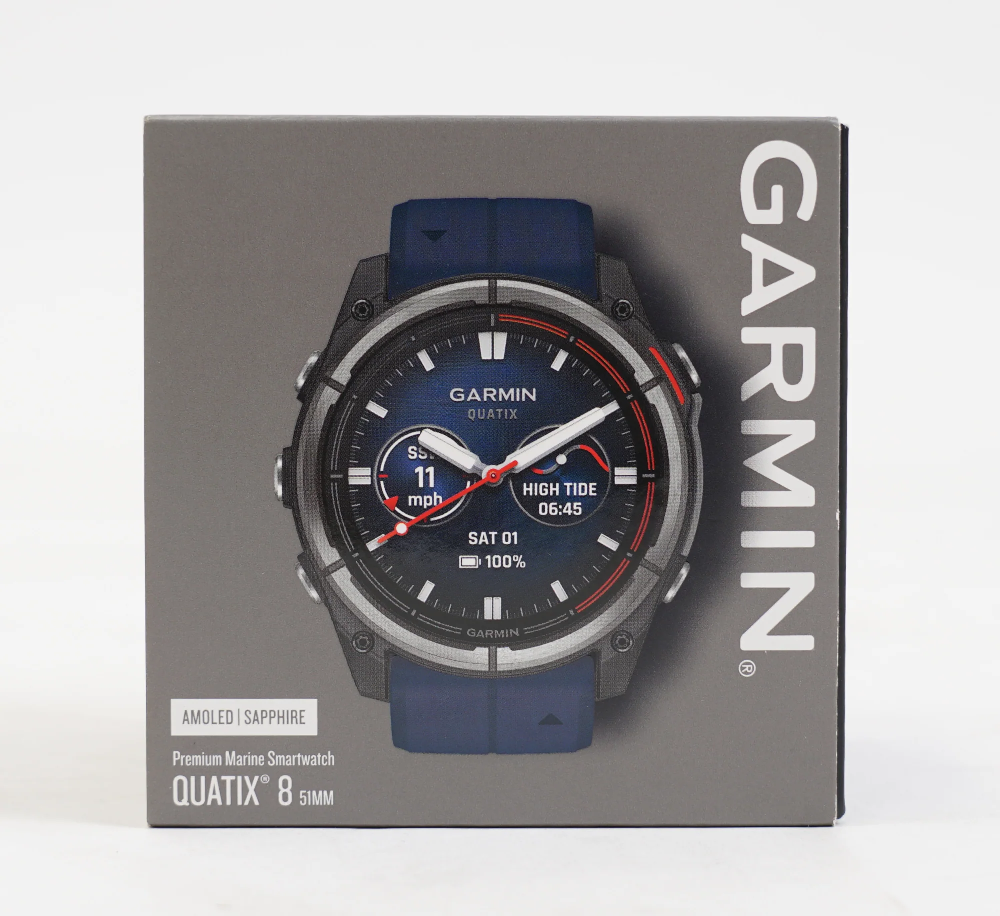 Garmin quatix 8 AMOLED Marine GPS Smartwatch (51mm, Titanium/Captain Blue) (Used)