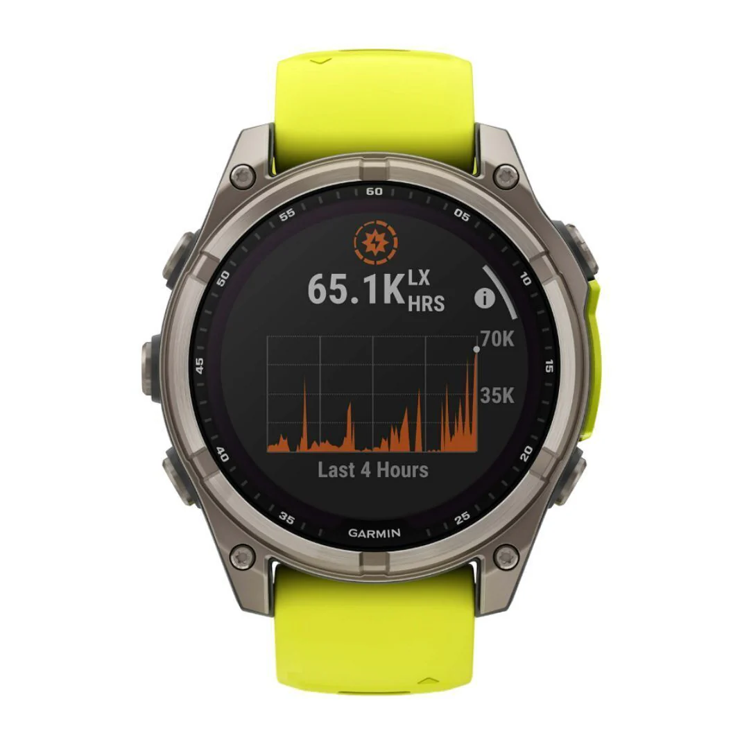 Garmin fenix 8 Sapphire Solar 47mm Smartwatch with Built-In LED Flashlight (Amp Yellow and Graphite) - Image 2