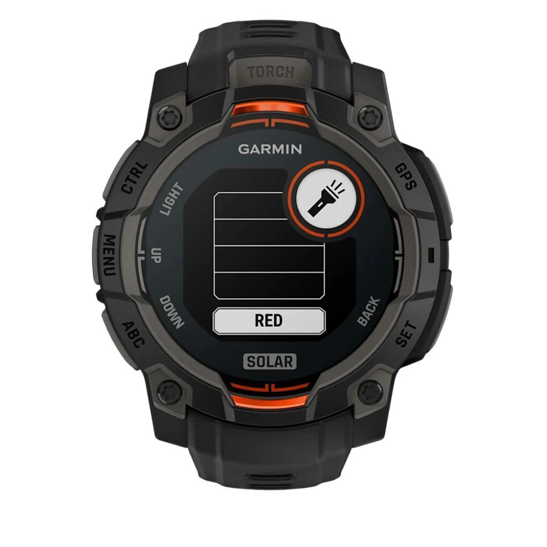 Garmin Instinct 3 50mm Solar GPS Smartwatch with Built-In Flashlight (Black with Charcoal Band) - Image 3