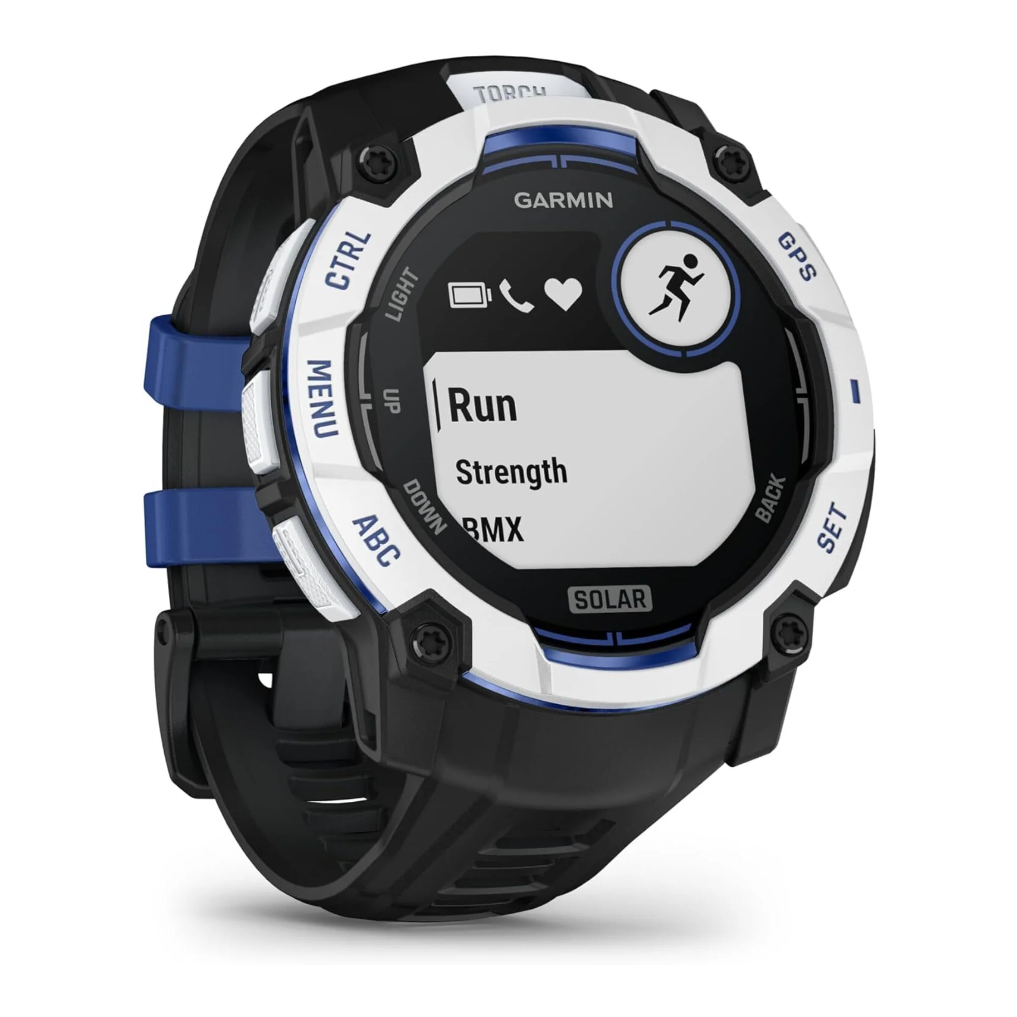 Garmin Instinct 3 50mm GPS Smartwatch (Whitestone/Black with Bolt Blue) - Image 3