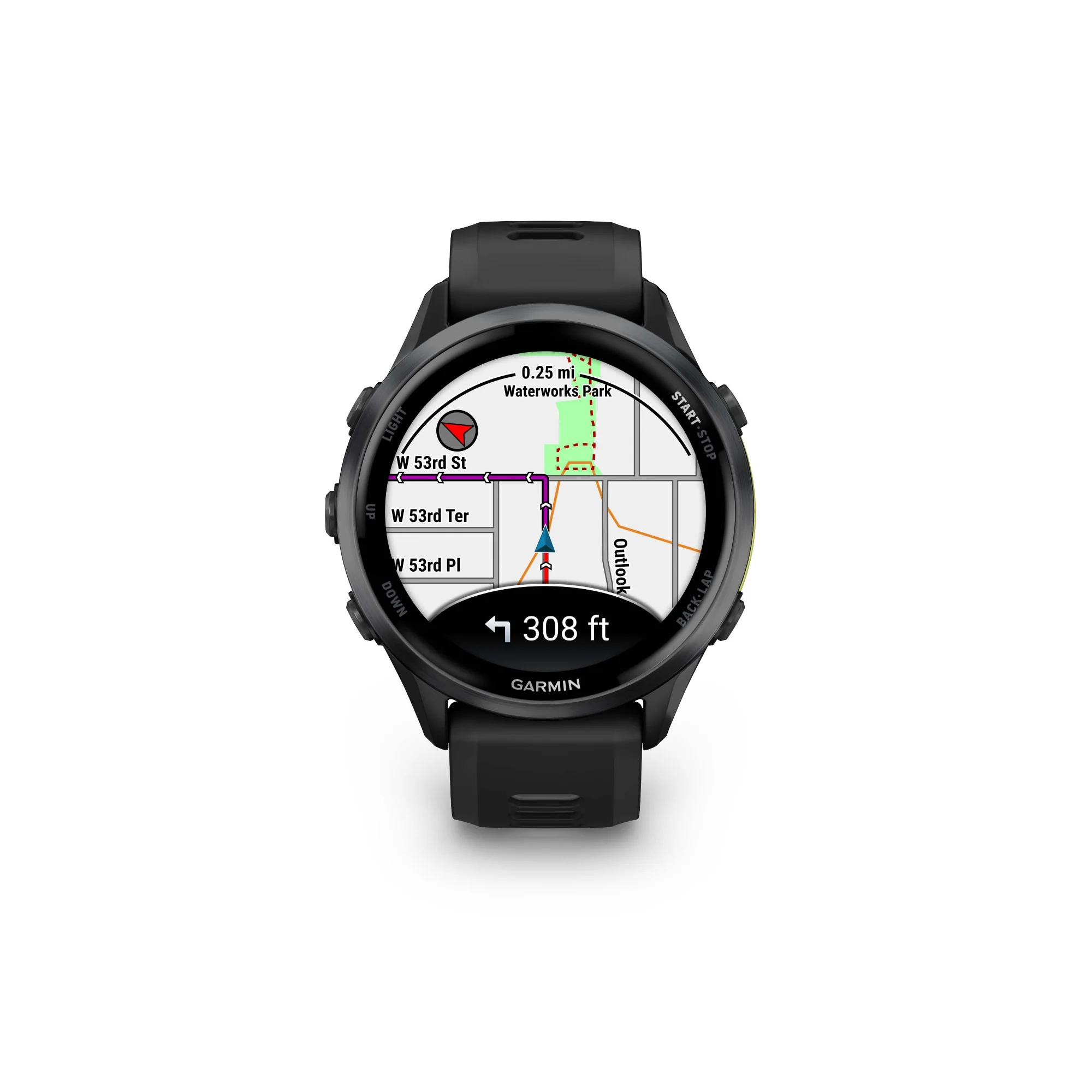 Garmin Forerunner 970 Carbon Gray DLC Titanium, Black Case and Black/Translucent Whitestone Band