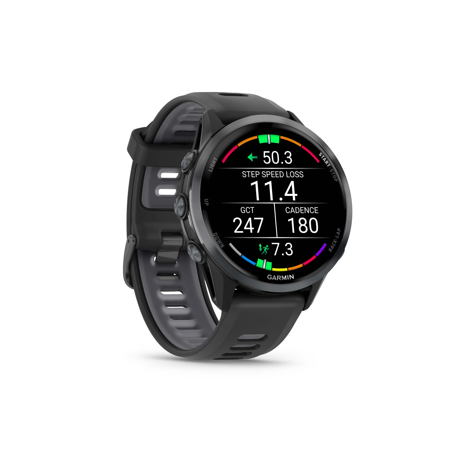 Garmin Forerunner 970 Carbon Gray DLC Titanium, Black Case and Black/Translucent Whitestone Band - Image 3