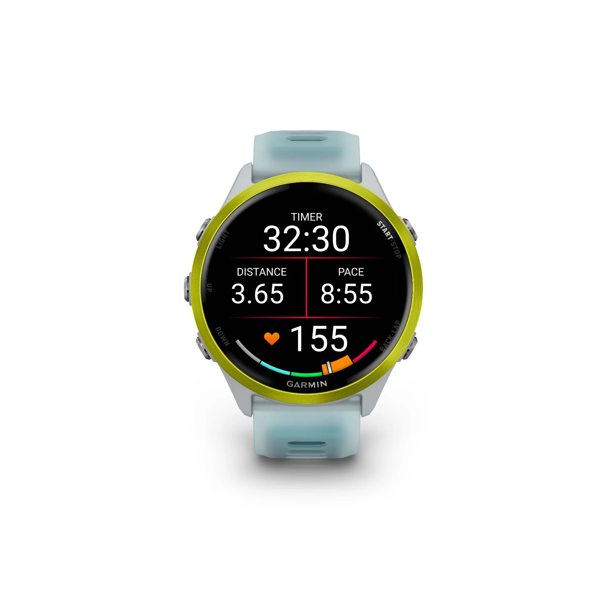Garmin Forerunner 570 - 47mm GPS Smartwatch Amp Yellow/Whitestone Turquoise Band - Image 4