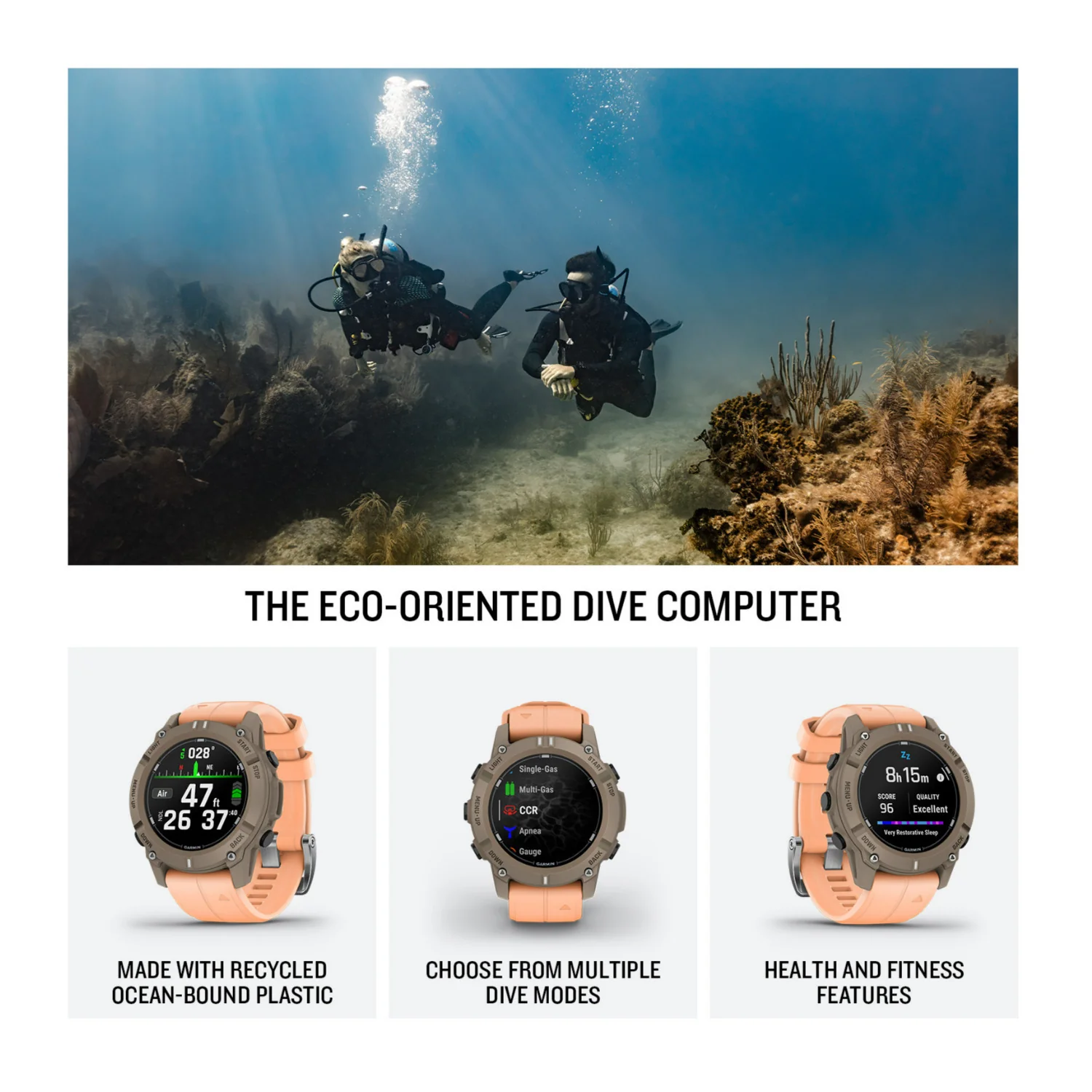 Garmin Descent G2 Dive 45mm GPS Smart Watch (Paloma with Shell Pink Band) - Image 5