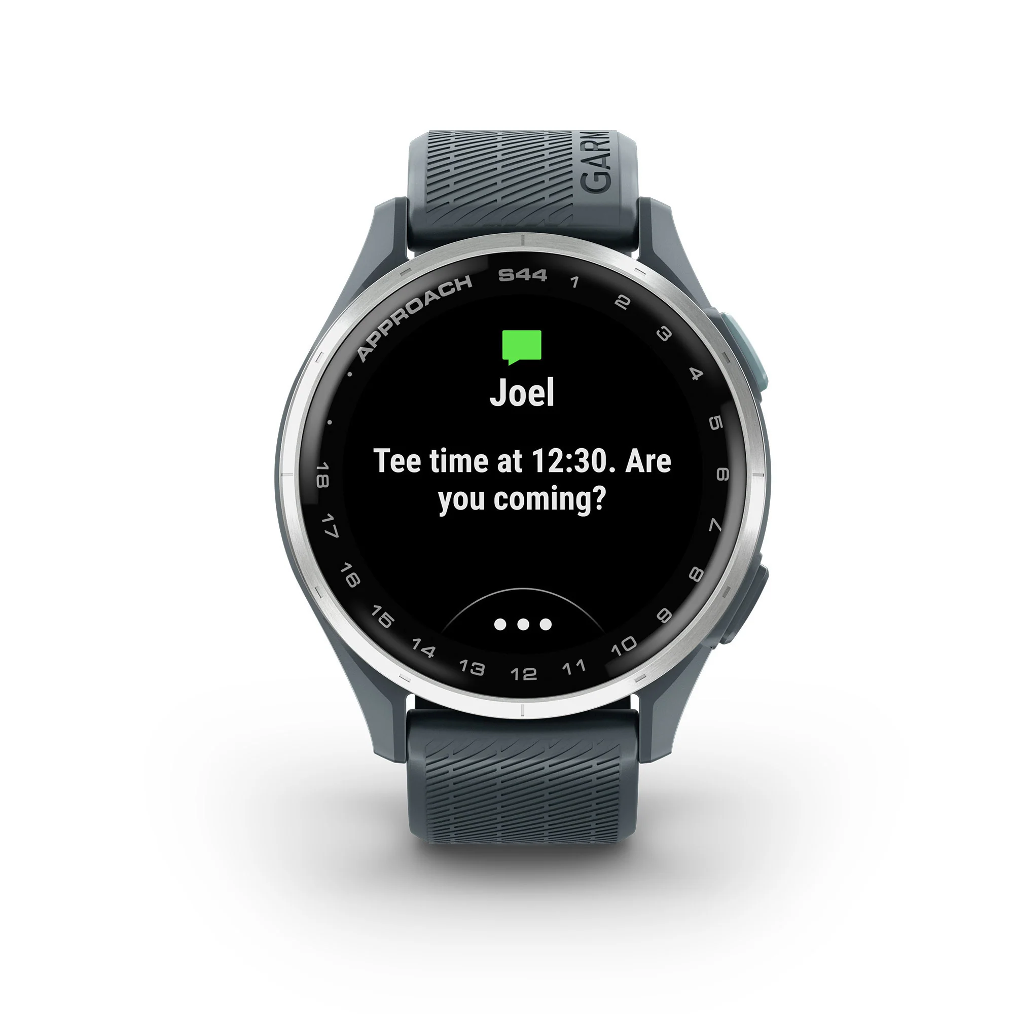 Garmin Approach S44 GPS AMOLED Golf Smartwatch (Silver Aluminum Bezel, Twilight Silicone Band) - Image 5