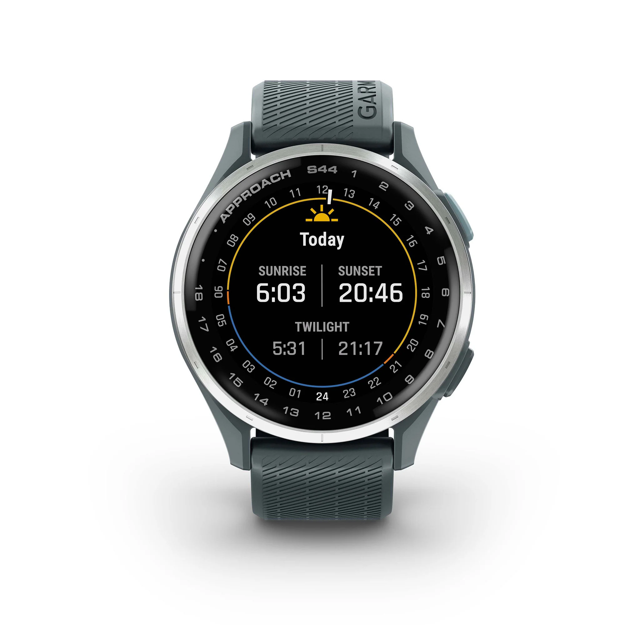 Garmin Approach S44 GPS AMOLED Golf Smartwatch (Silver Aluminum Bezel, Twilight Silicone Band) - Image 6
