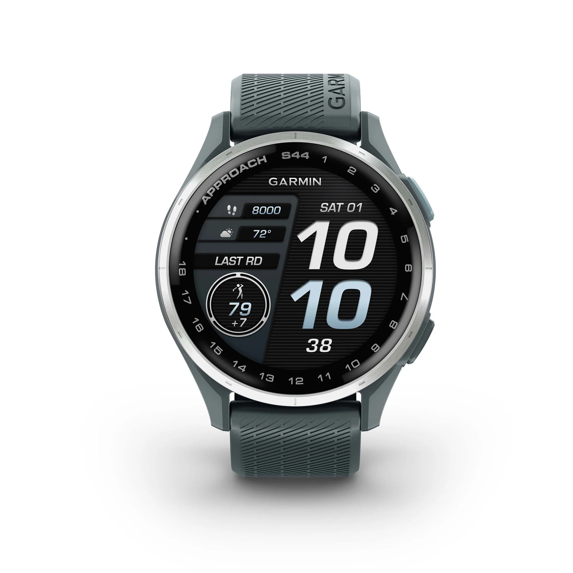 Garmin Approach S44 GPS AMOLED Golf Smartwatch (Silver Aluminum Bezel, Twilight Silicone Band) - Image 7