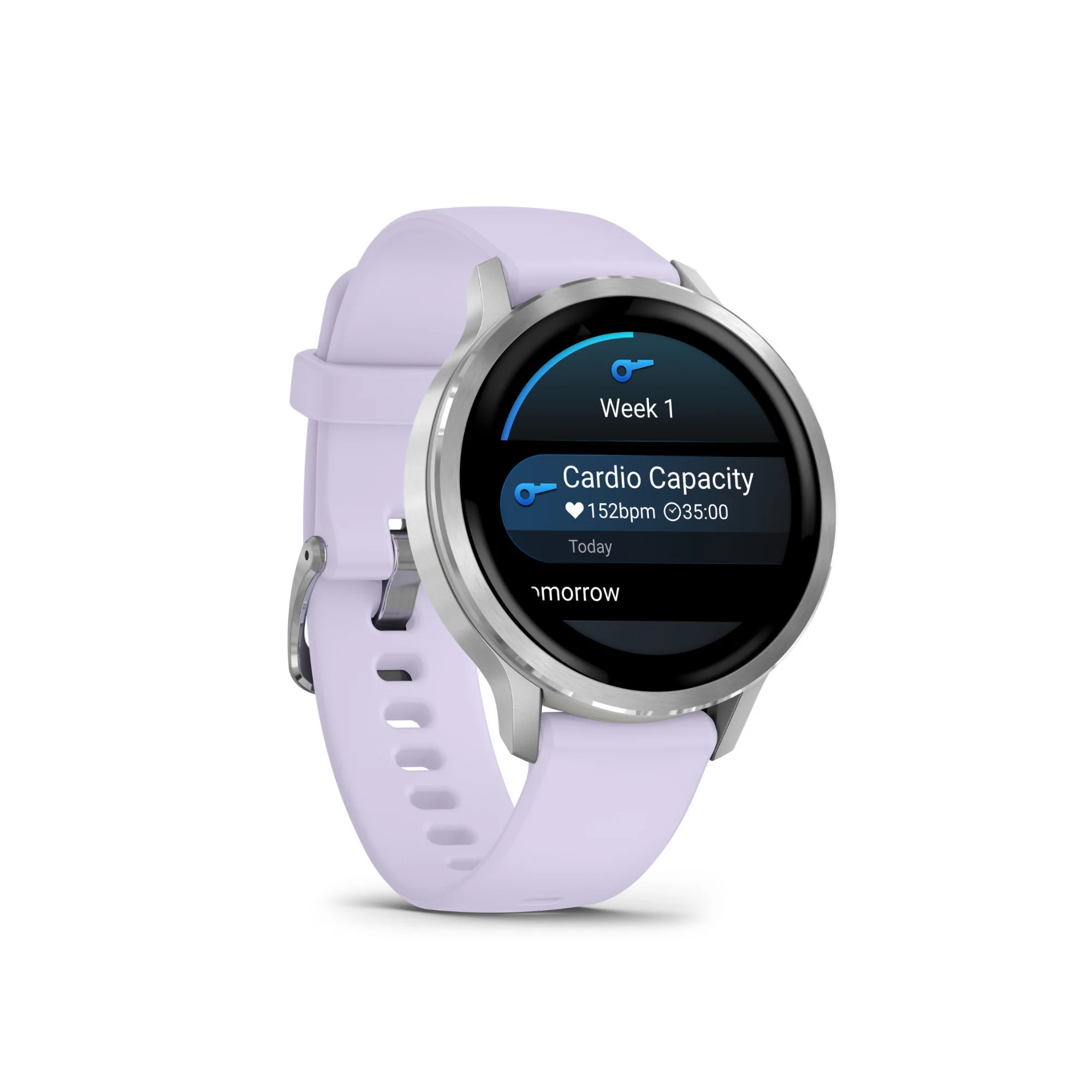 Garmin Venu 4 41mm Smartwatch (Silver with Periwinkle Silicone Band) - Image 3