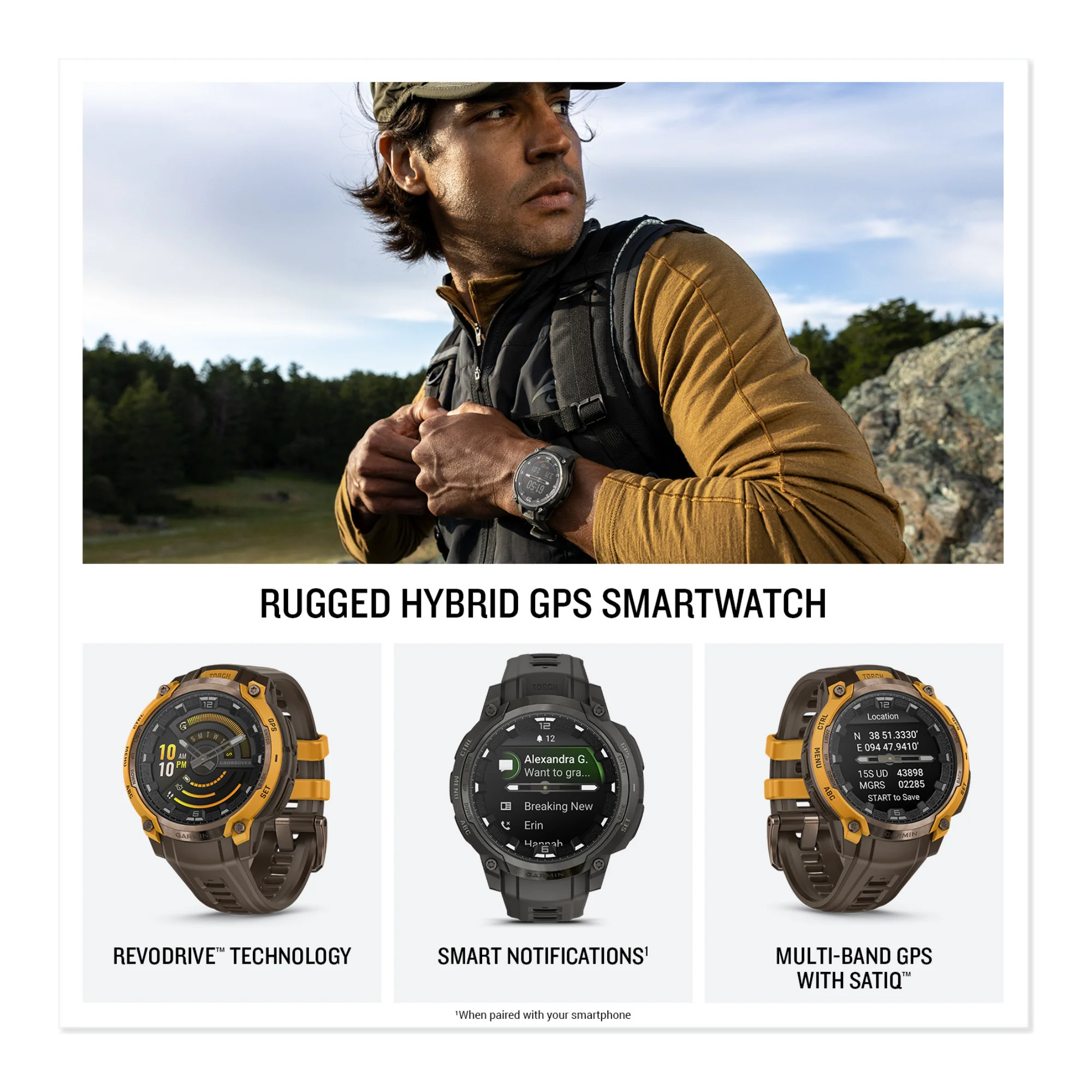 Garmin Instinct Crossover AMOLED GPS Smartwatch (Bronze/Sunburst) - Image 10