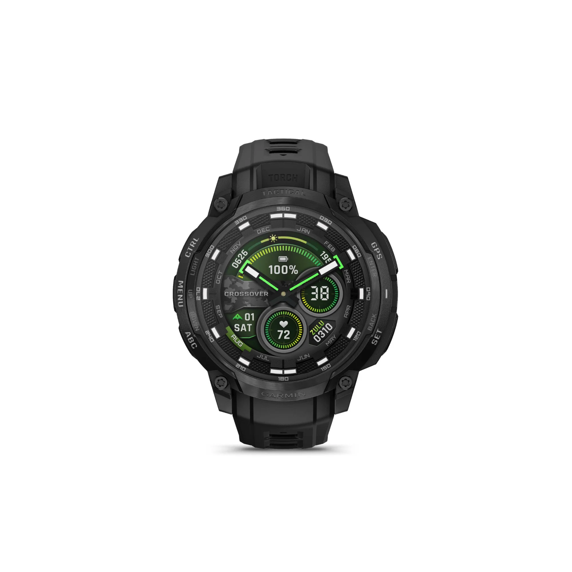 Garmin Instinct Crossover AMOLED Tactical Edition GPS Smartwatch (Black) - Image 2